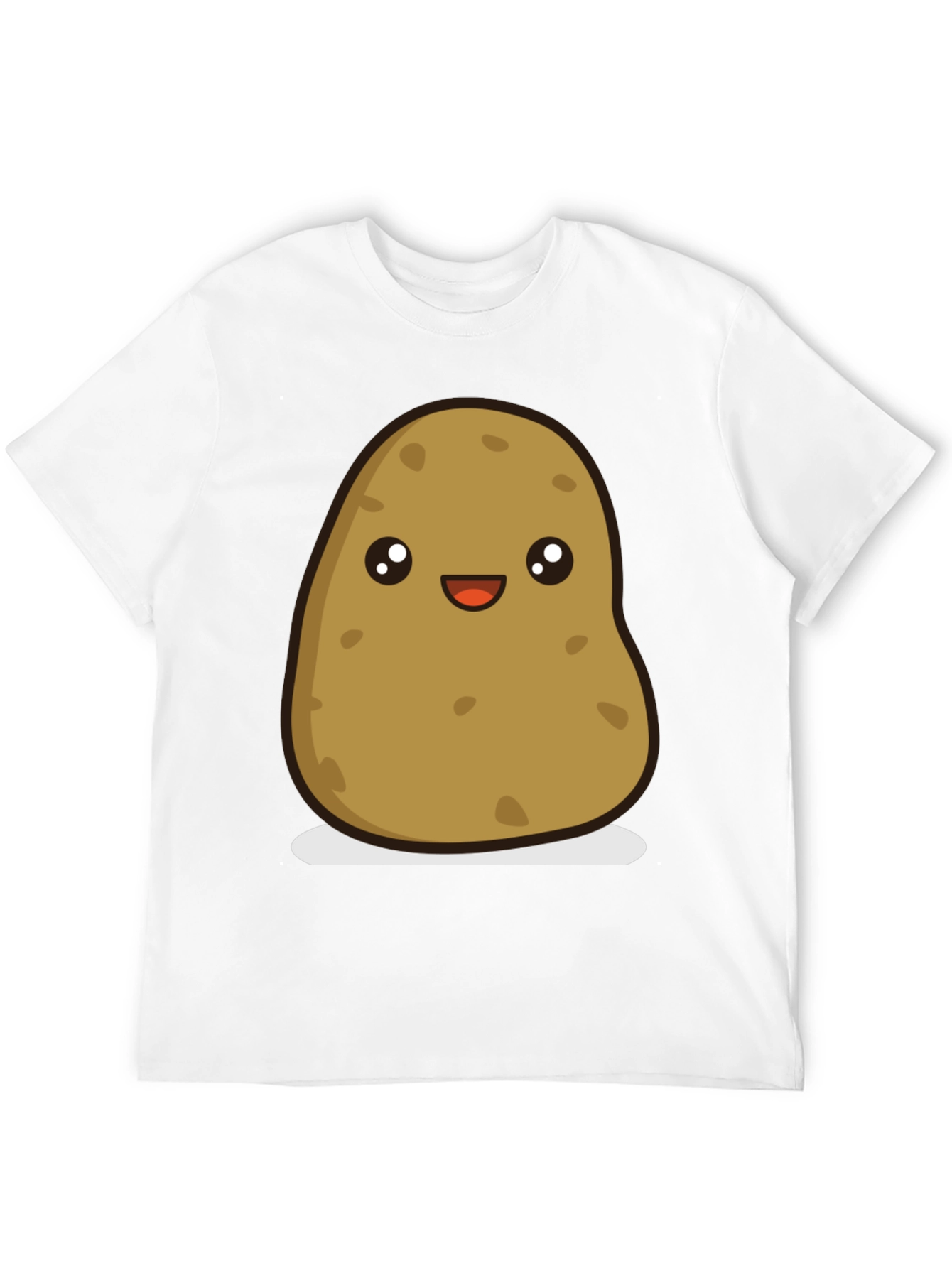 Black Cute Potato Graphic Tee - Unisex Black T-Shirt view 12