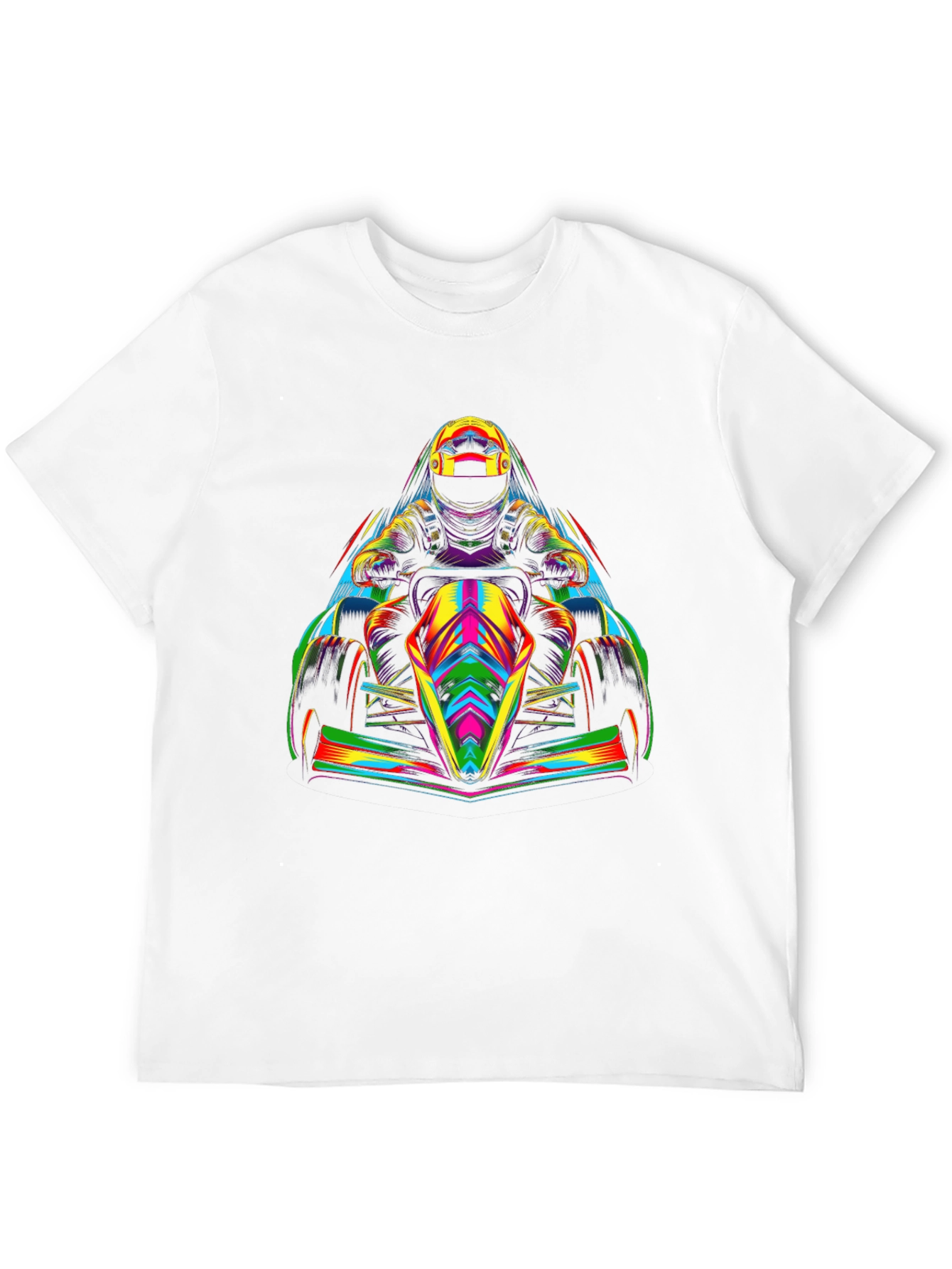 Black Vivid Kart Racing Graphic Tee - Black Cotton Comfort view 12