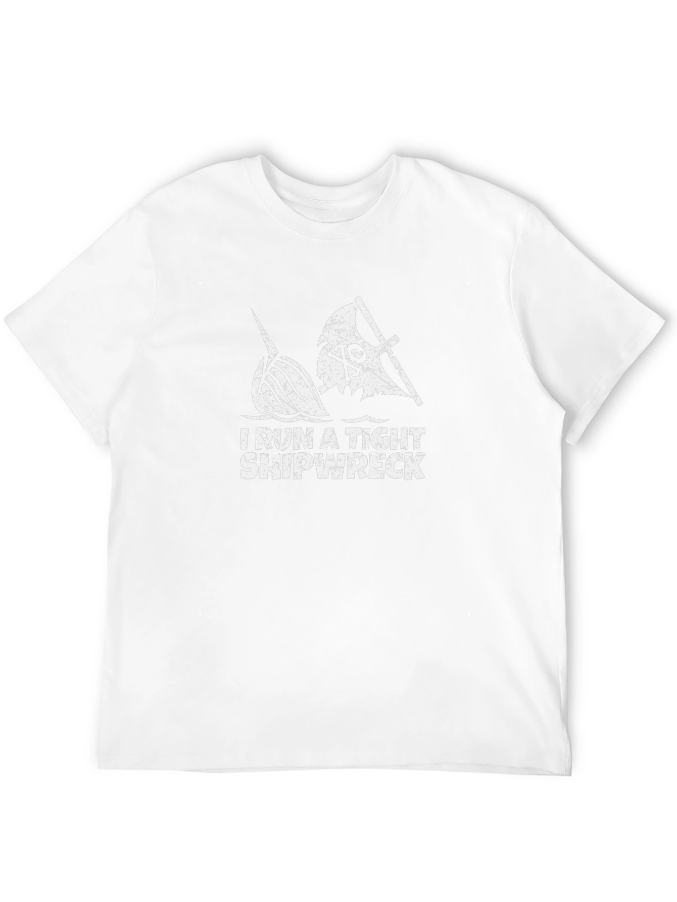 Black I Run A Tight Shipwreck Black Graphic T-Shirt view 12