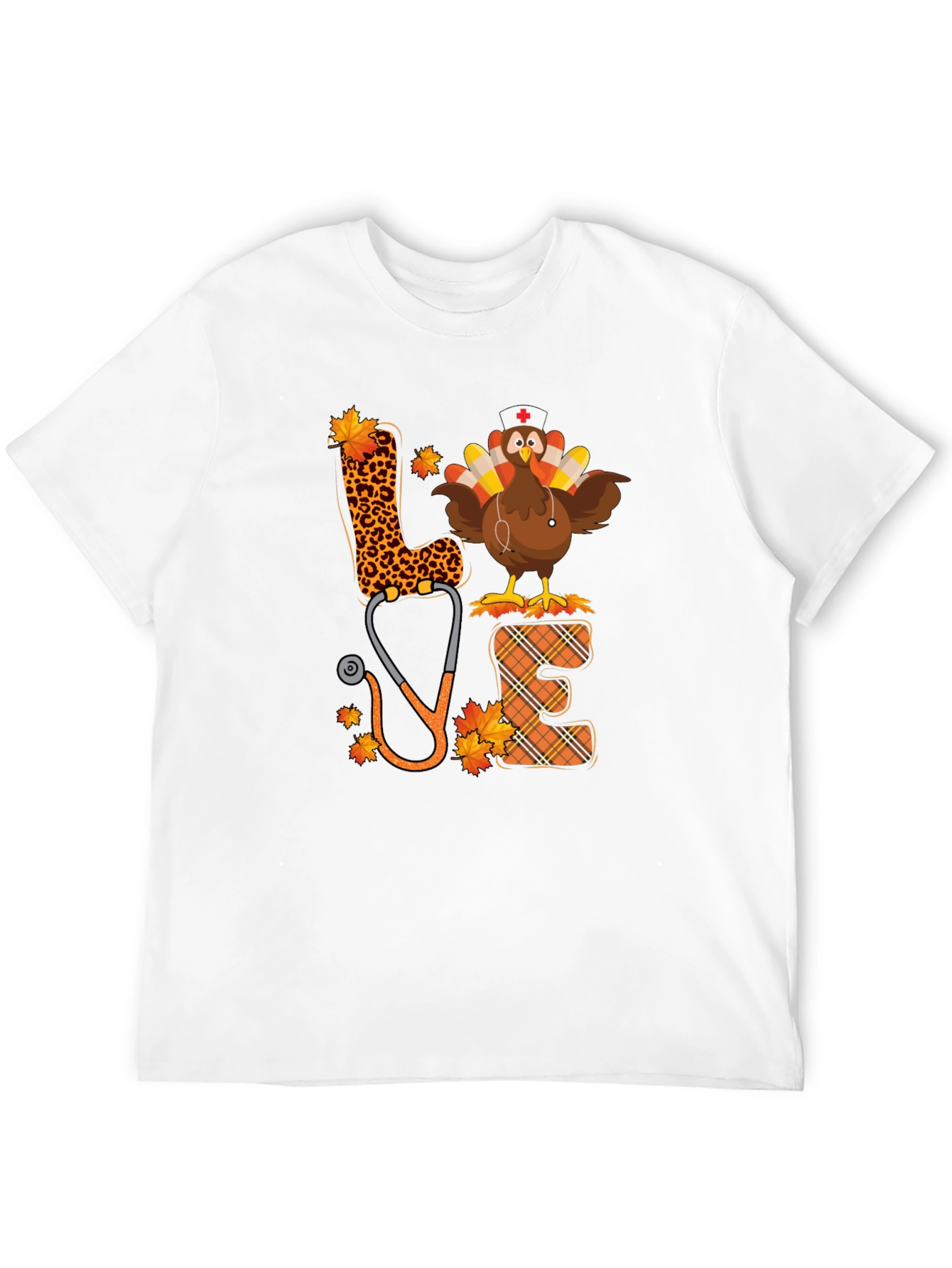 Black Turkey Nurse Love T-Shirt - Fall Thanksgiving Apparel view 12