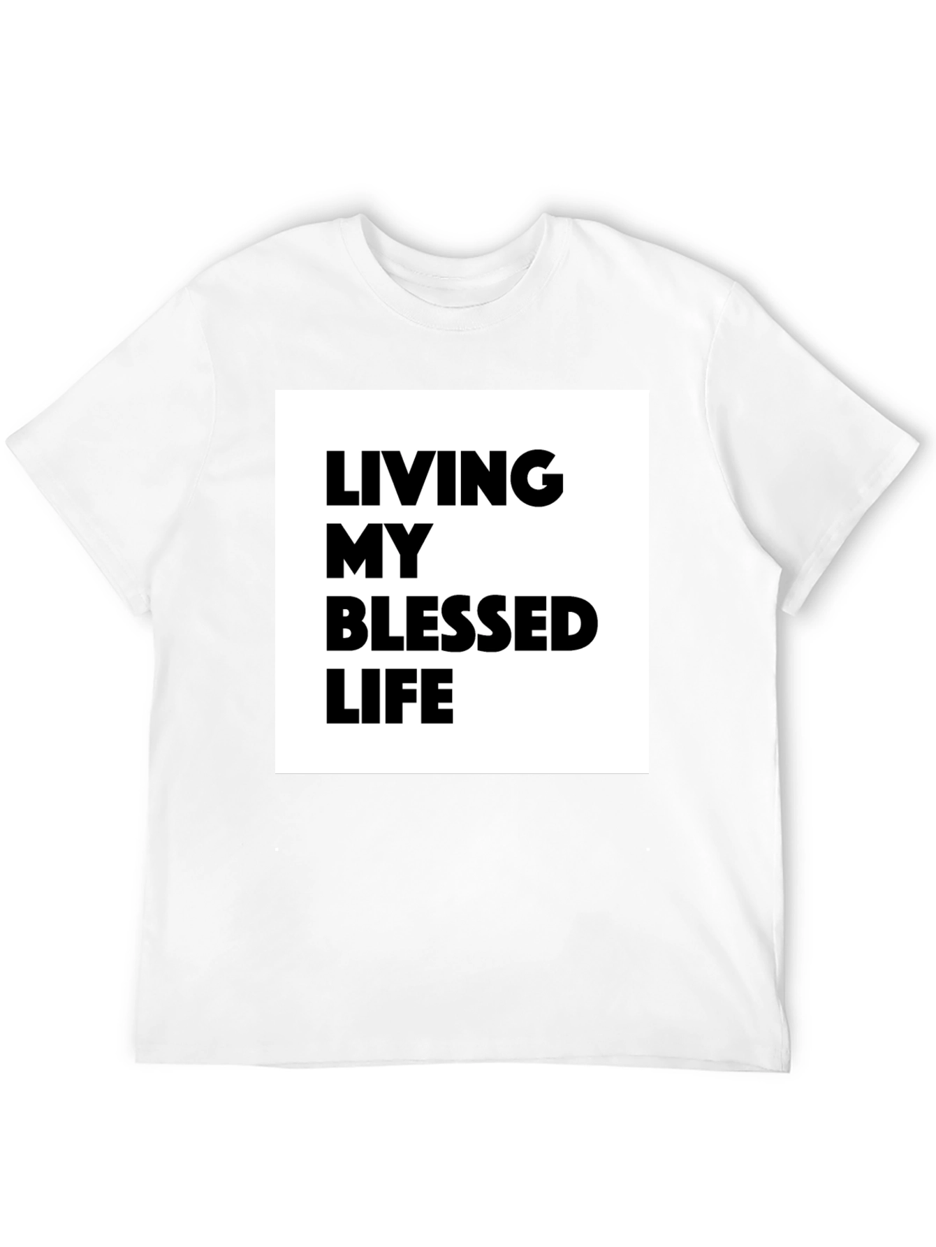 Black Blessed Life Graphic Tee - Black Cotton T-Shirt view 12