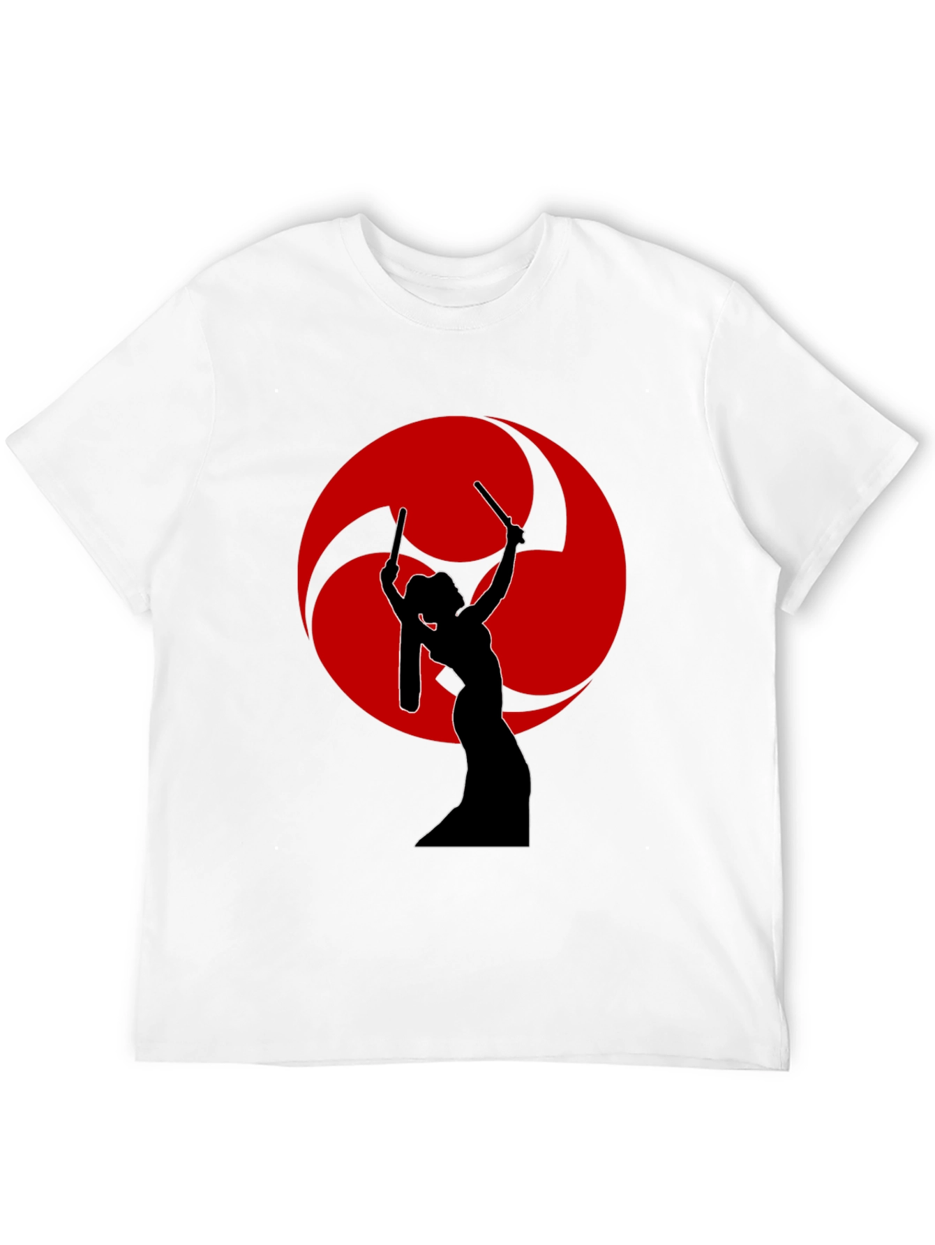 Black Drummer Silhouette T-Shirt - Red Tomoe view 12