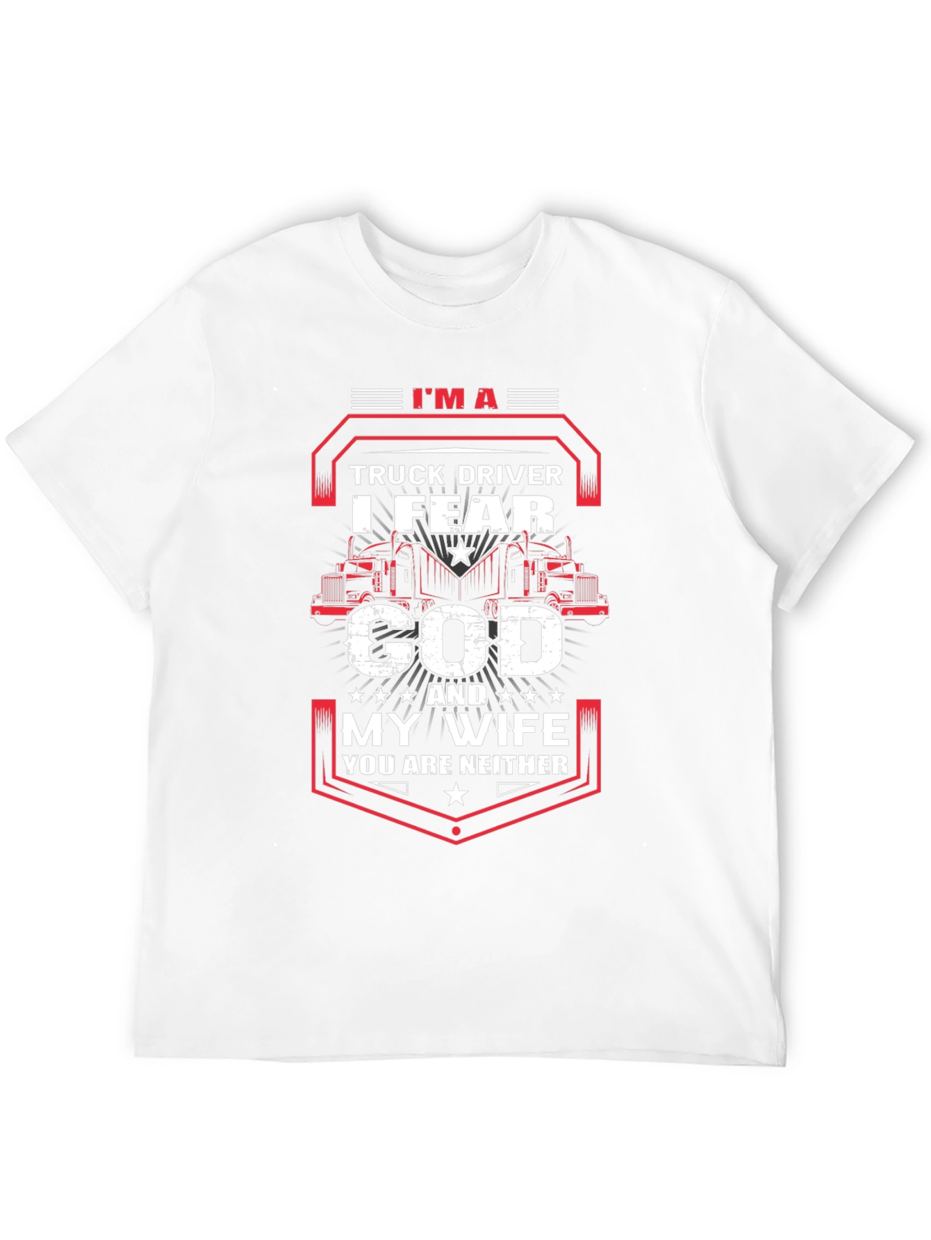 Black Truck Driver God Wife Humor Tee view 12