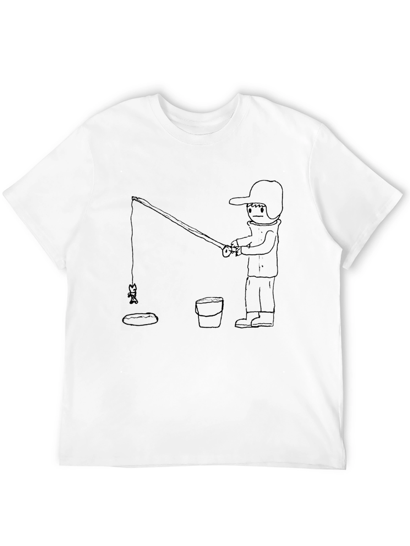 Black Fisherman Graphic Tee - Casual Black T-Shirt view 12