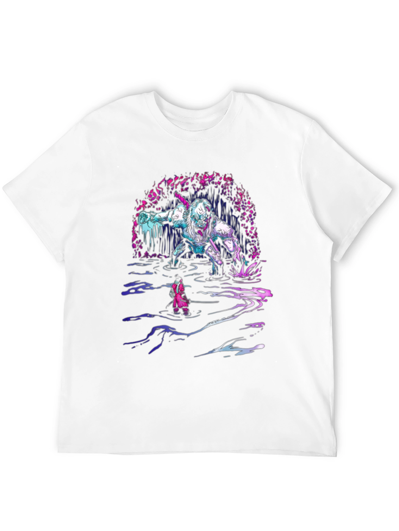 Black Monster Graphic Tee - Black Cotton T-Shirt view 12