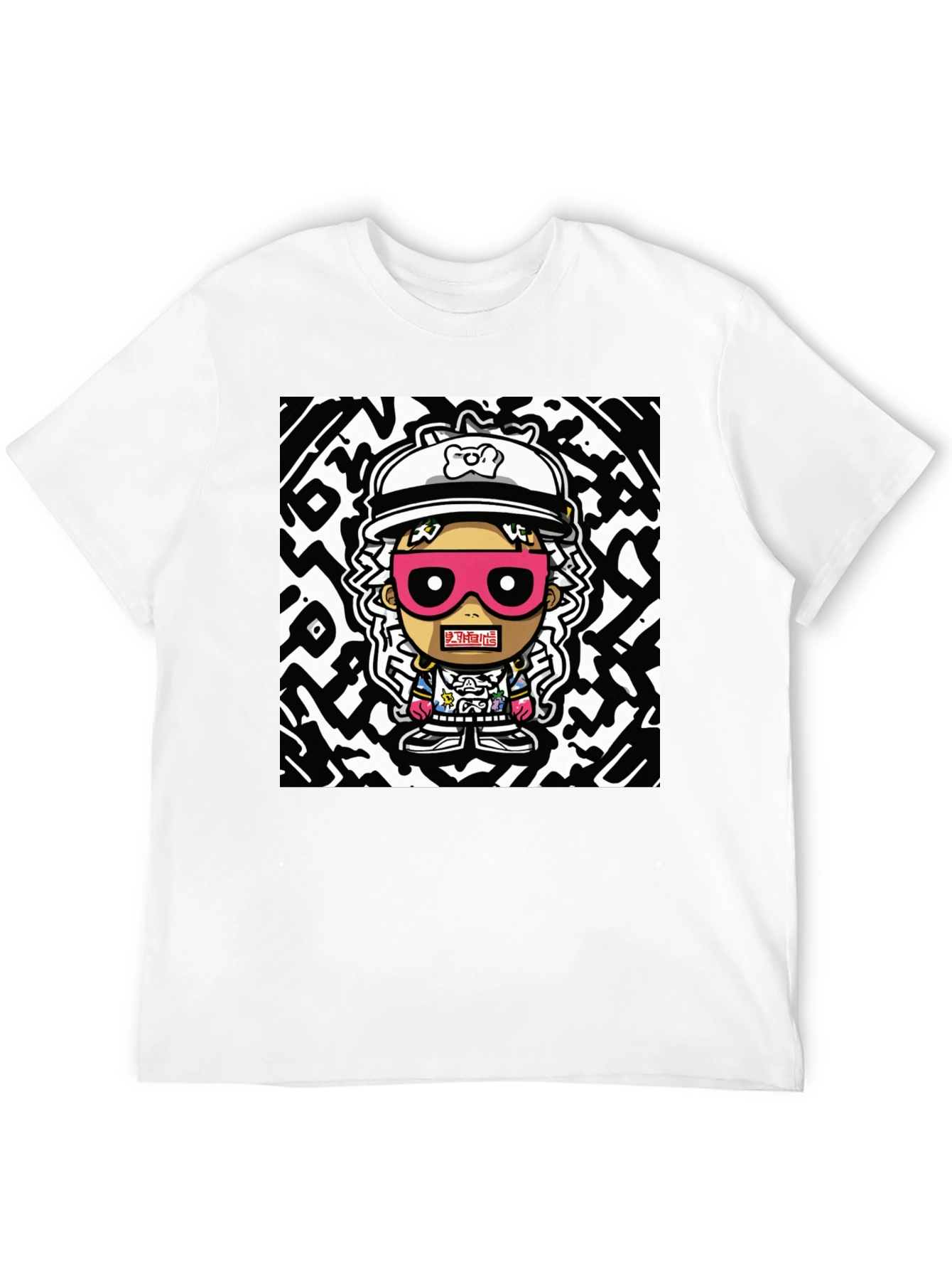 Black Cartoon Graphic Print T-Shirt view 12