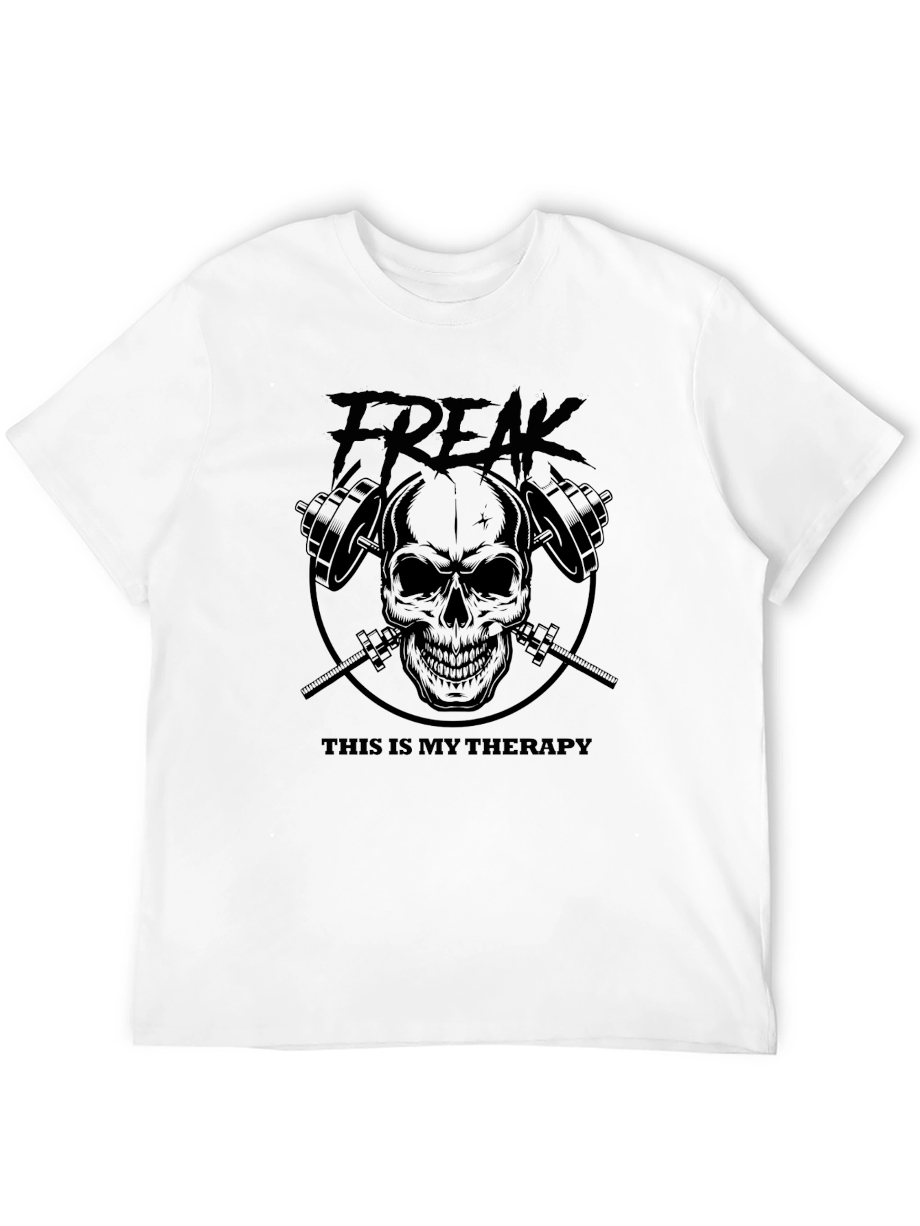 Freak Therapy Skull Graphic Tee - Black - 12