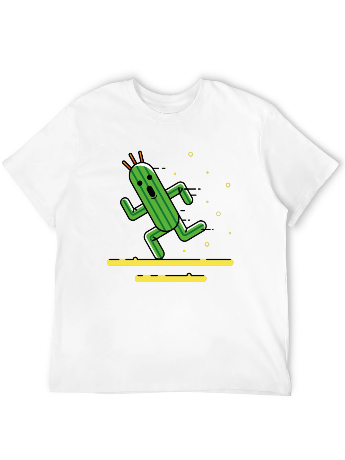 Black Running Cactus T-Shirt - Funny Graphic Tee view 12