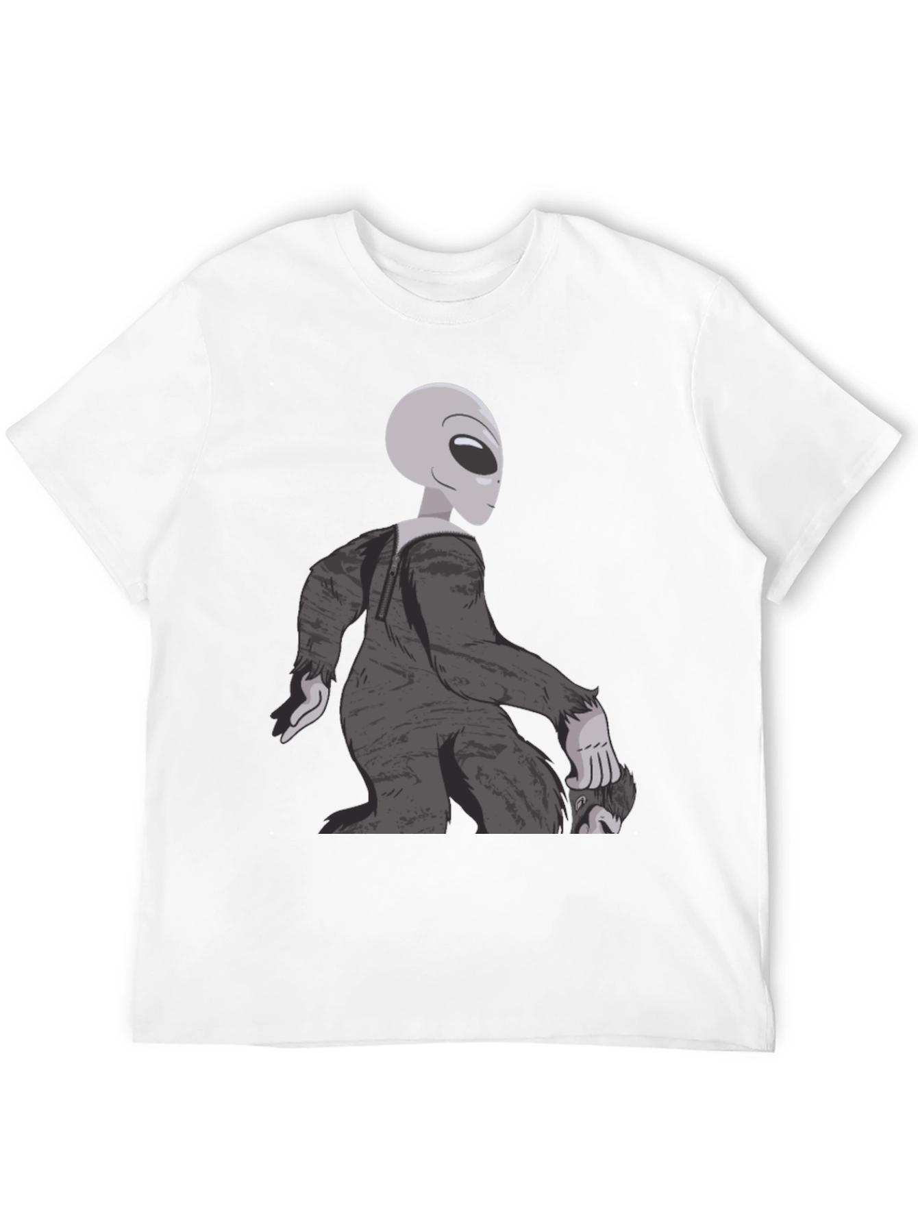 Black Alien Sasquatch T-Shirt - Bigfoot Abduction Tee view 12