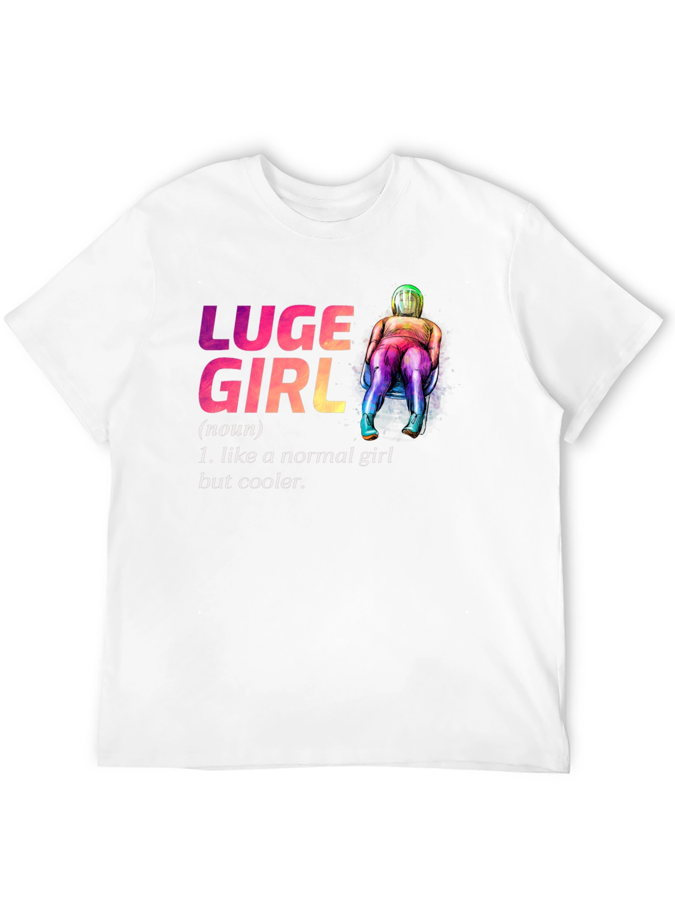 Black Luge Girl T-Shirt - Cooler Than Normal! view 12