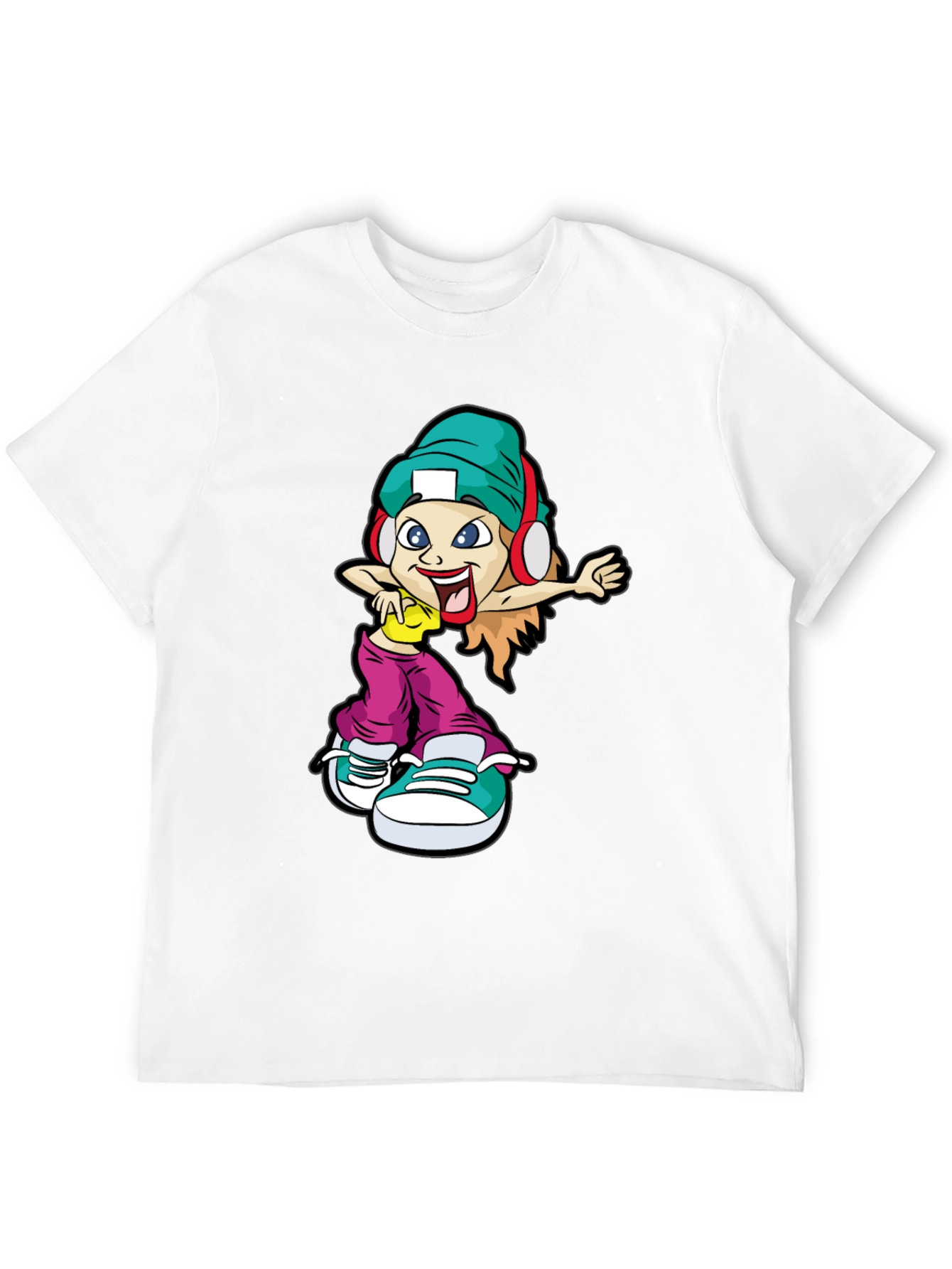 Black Cool Cartoon Girl Black T-Shirt view 12
