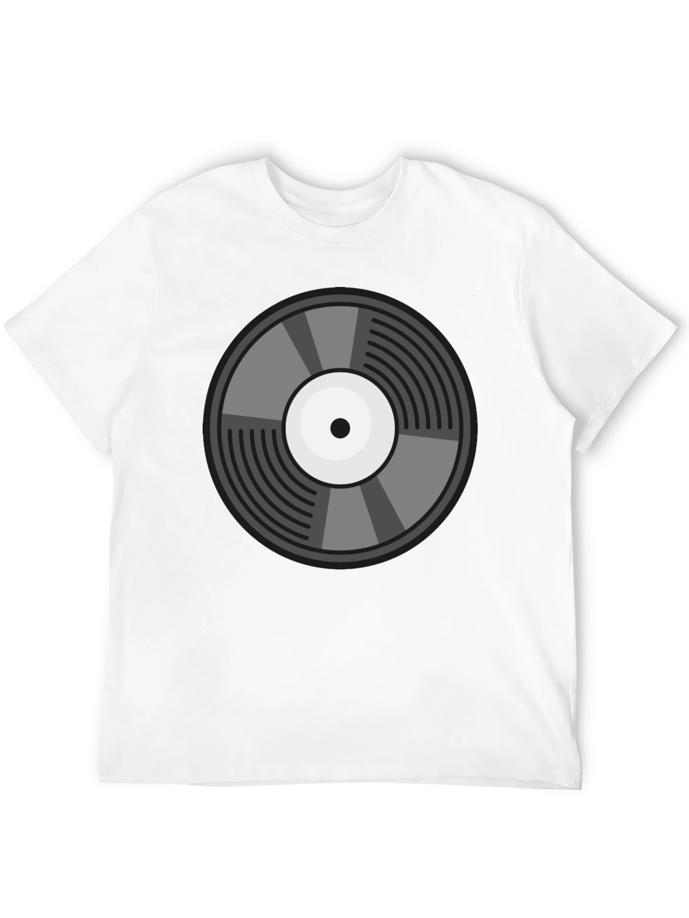 Black Retro Vinyl Record Graphic Tee - Classic Style view 12