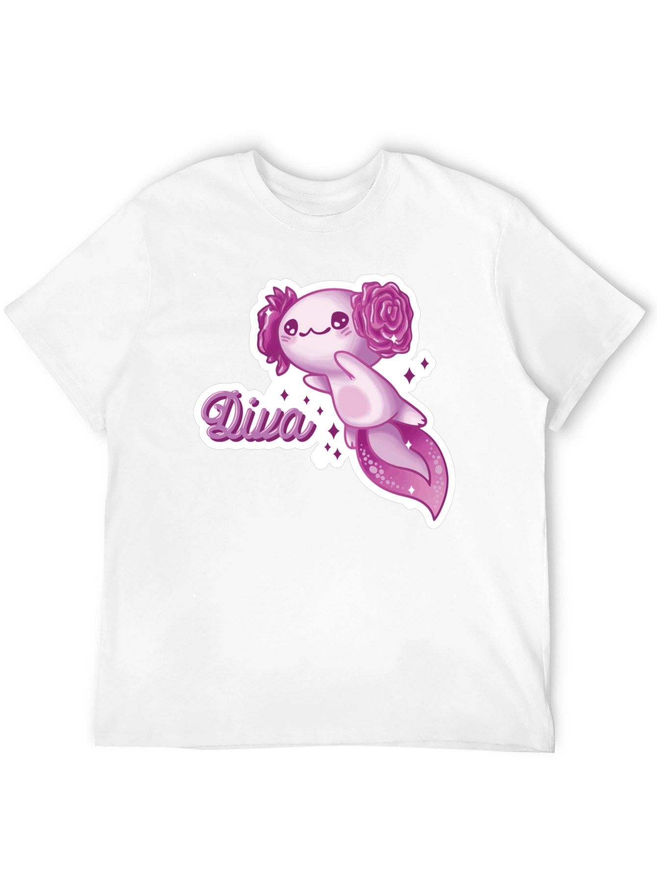 Black Diva Axolotl T-Shirt - Black Cotton Tee view 12