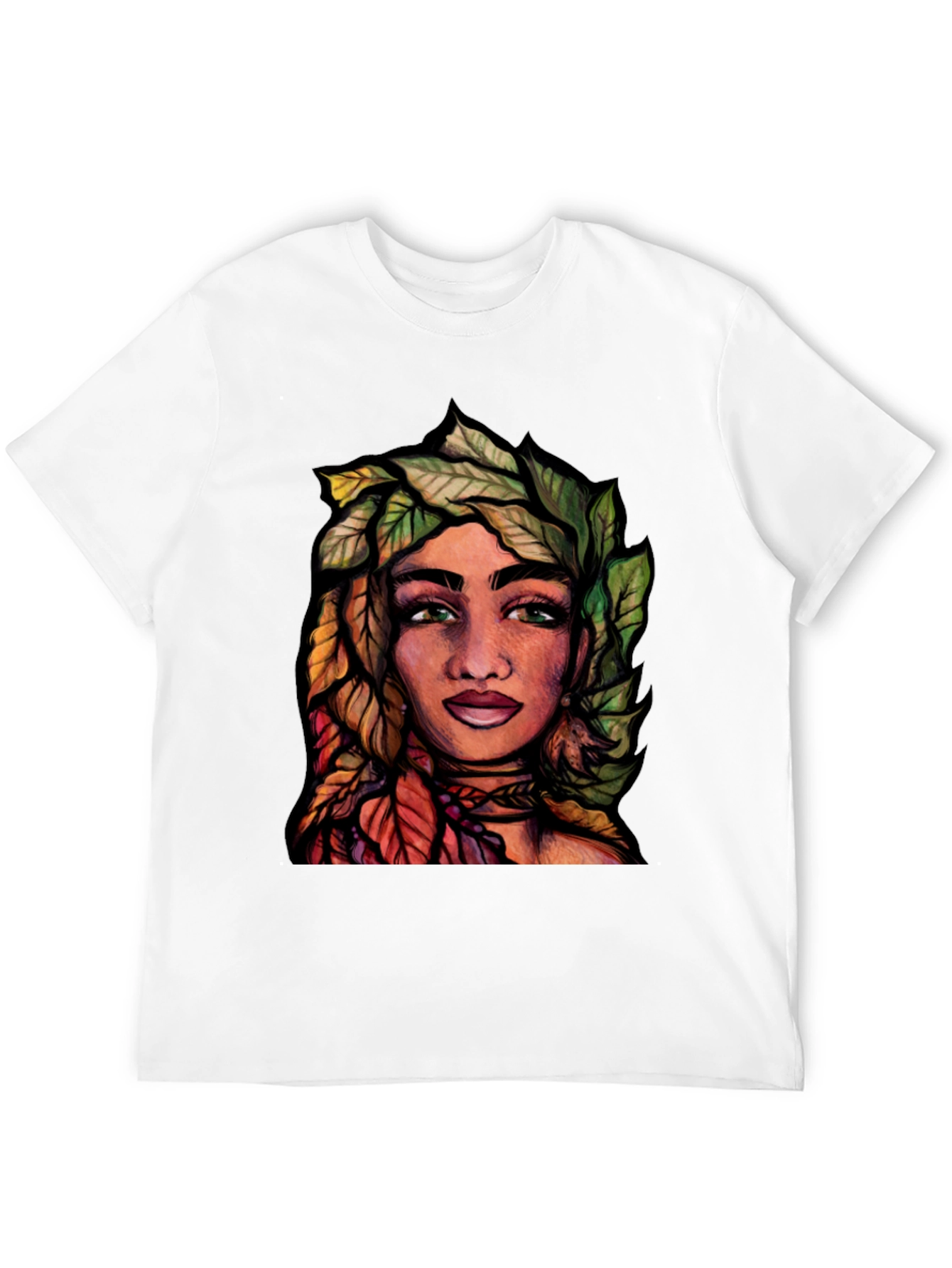 Black Nature Portrait Graphic T-Shirt view 12