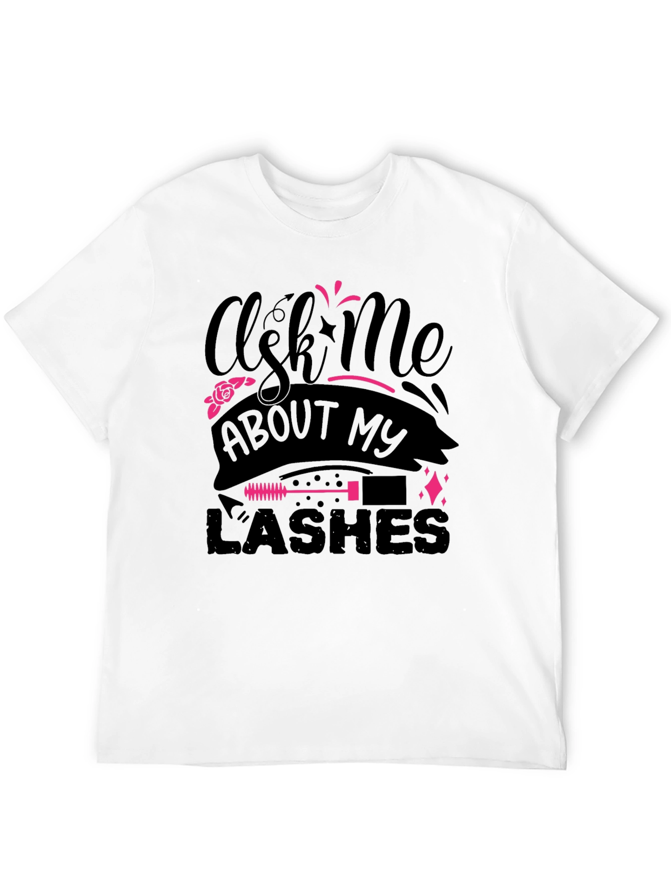Black Ask Me About My Lashes Graphic Tee view 12
