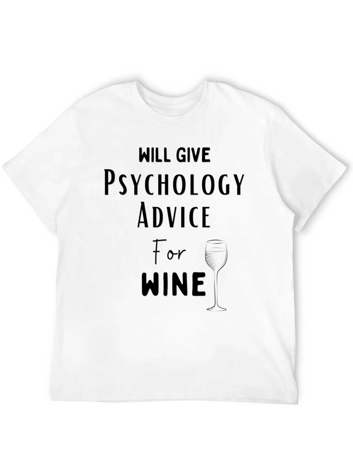 Black Psychology Advice For Wine Graphic T-Shirt view 12