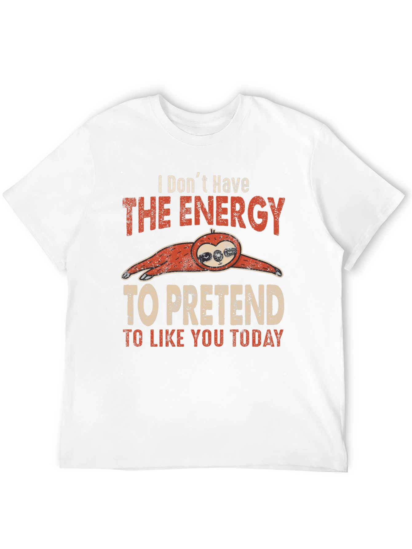 Black Funny Sloth Graphic T-Shirt: Energy to Pretend view 12