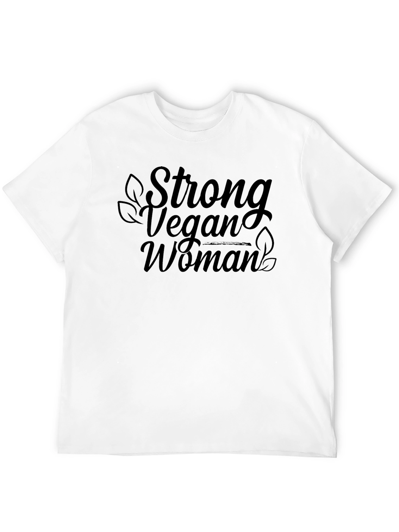 Black Strong Vegan Woman Black T-Shirt view 12