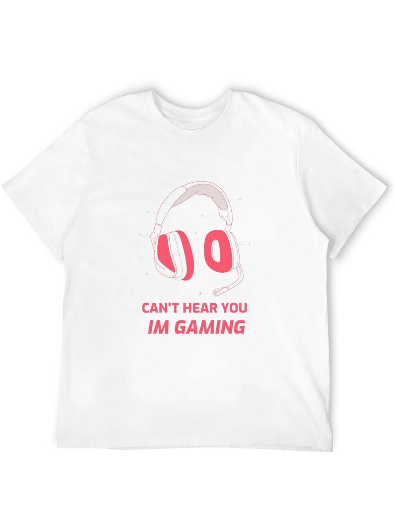 Black Gaming Headset Graphic T-Shirt view 12