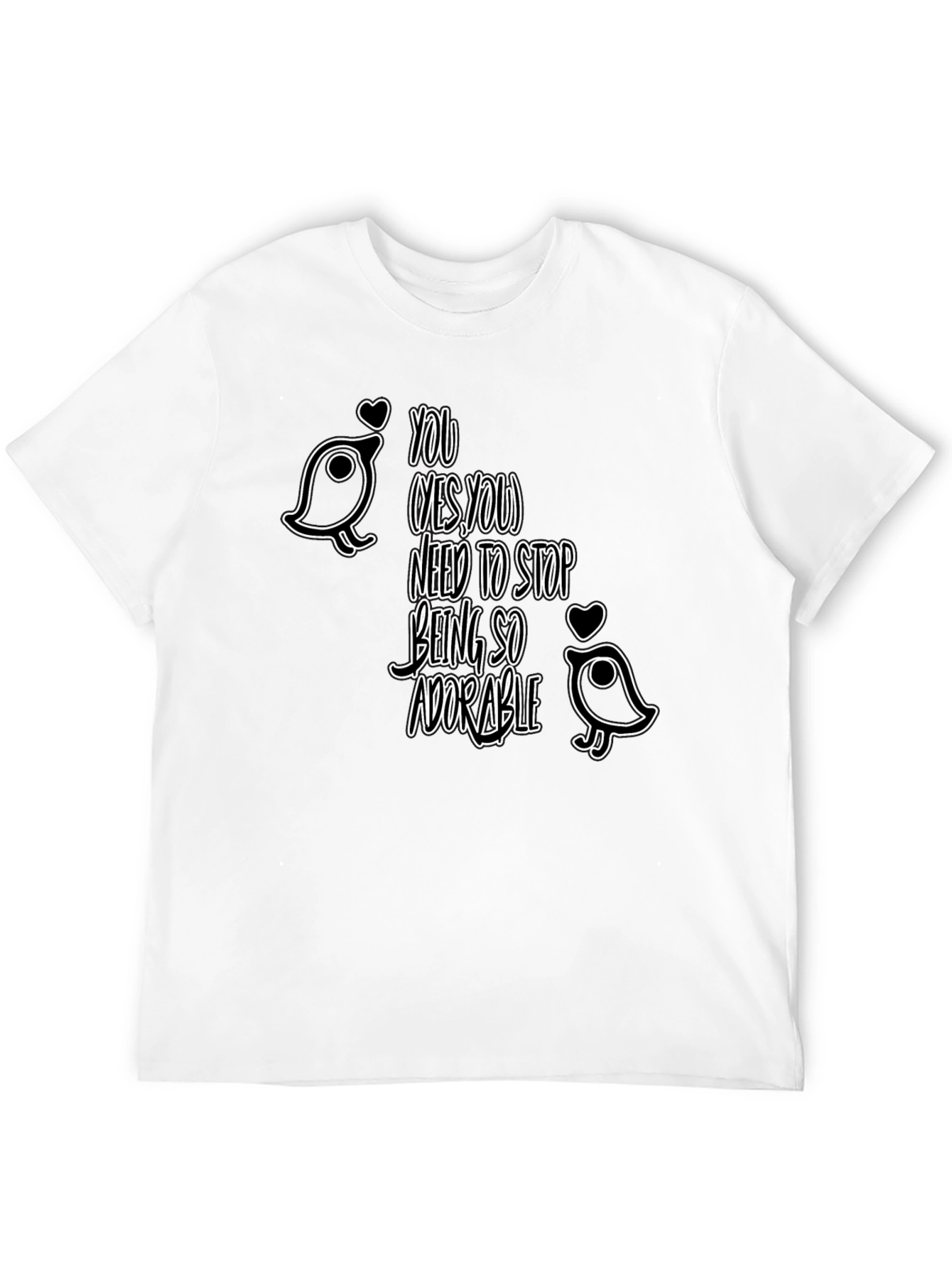 Black Adorable Bird Graphic Tee - Stop Being So Cute! view 12