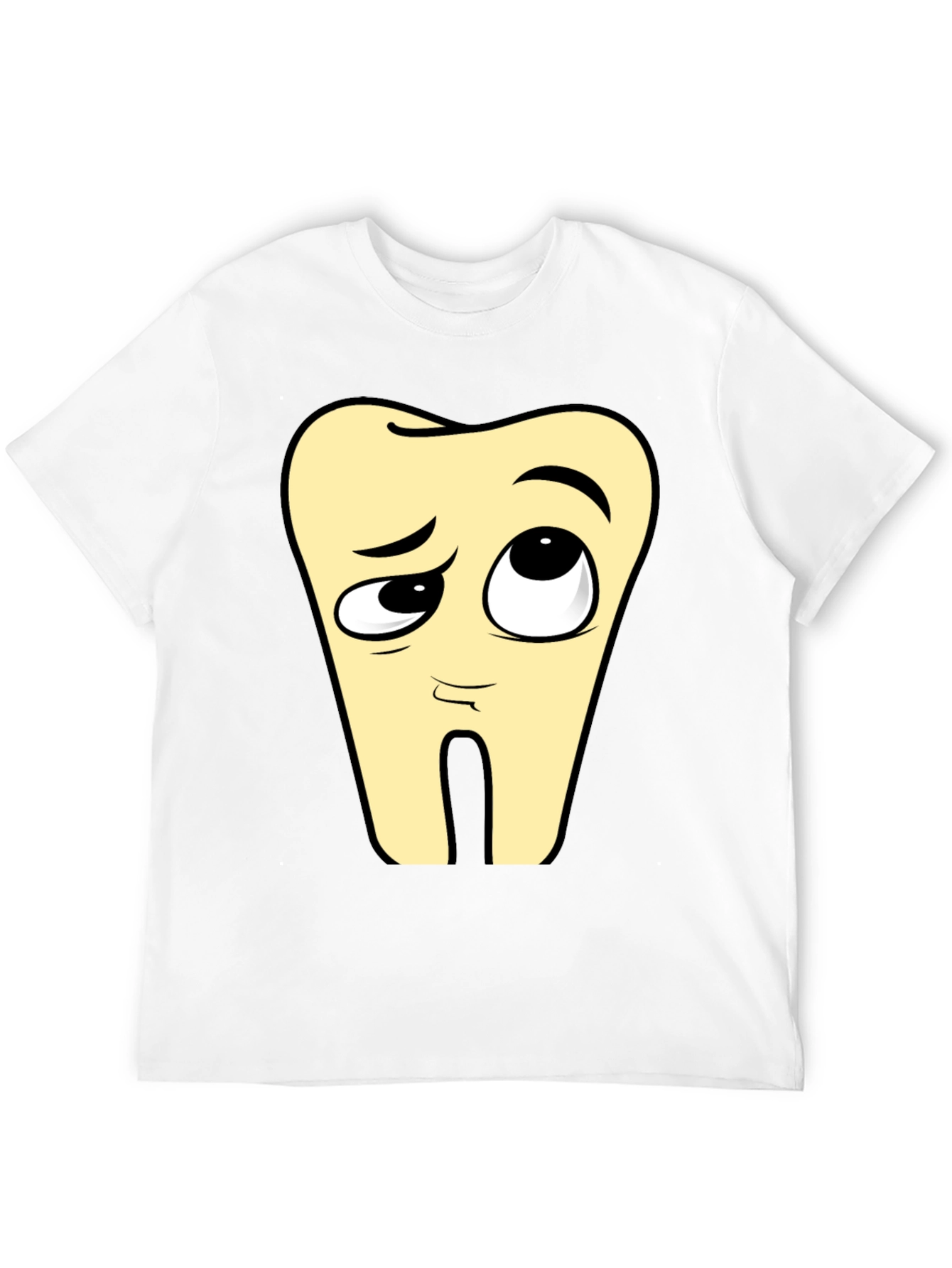 Black Funny Tooth Cartoon Black T-Shirt view 12