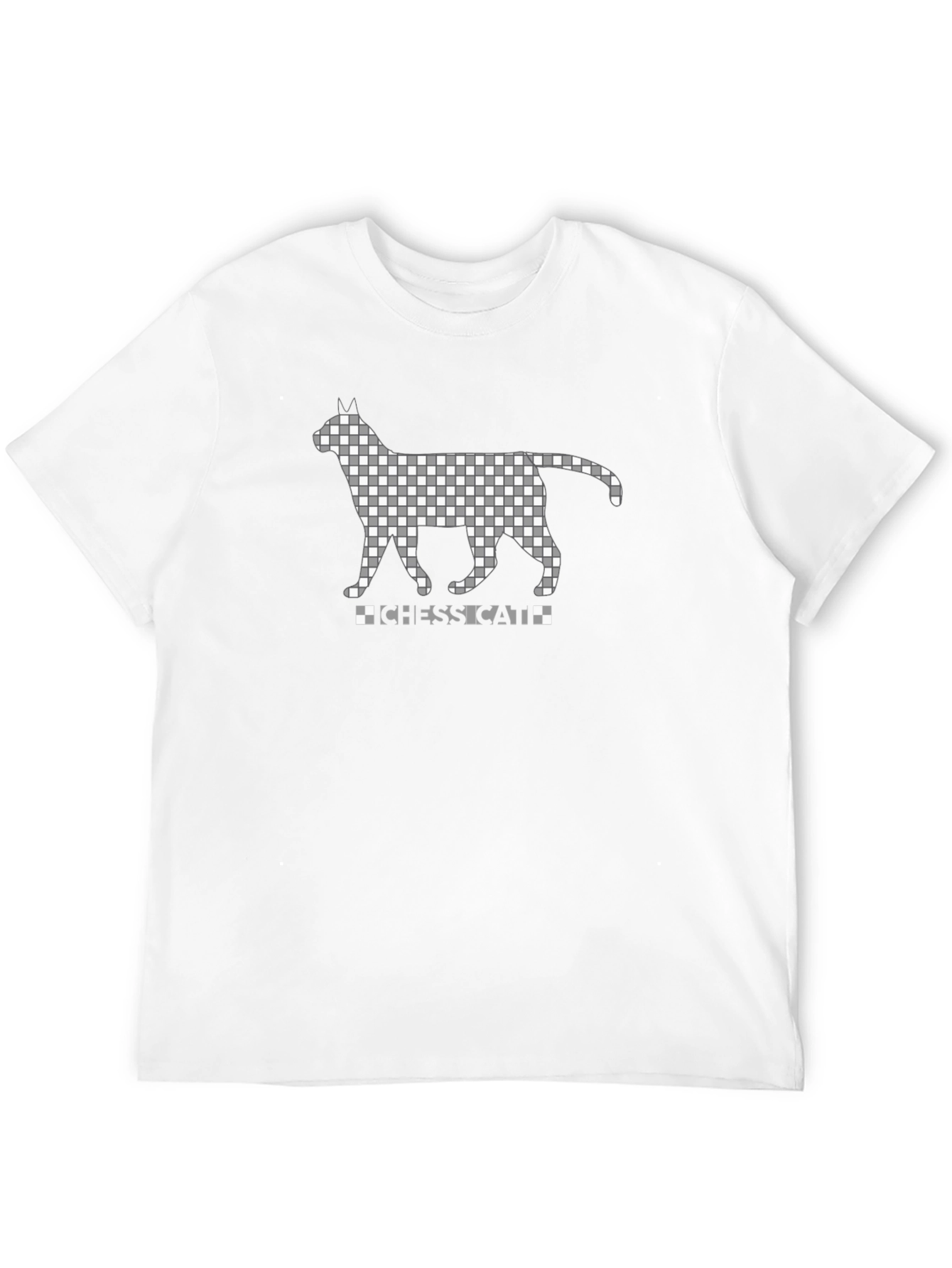 Black Chess Cat T-Shirt - Unique Pattern Tee view 12