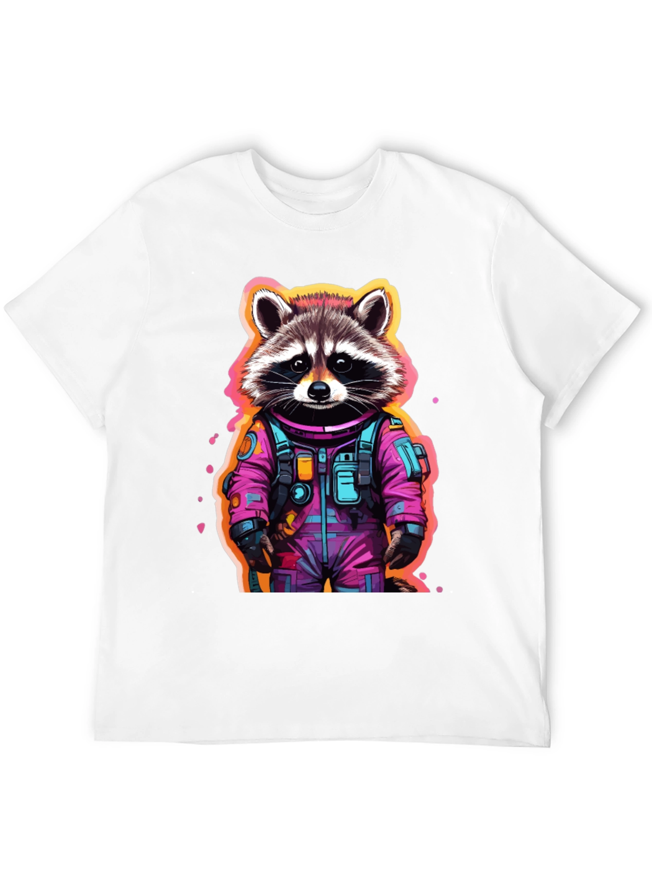 Black Astronaut Raccoon Graphic T-Shirt - Black view 12