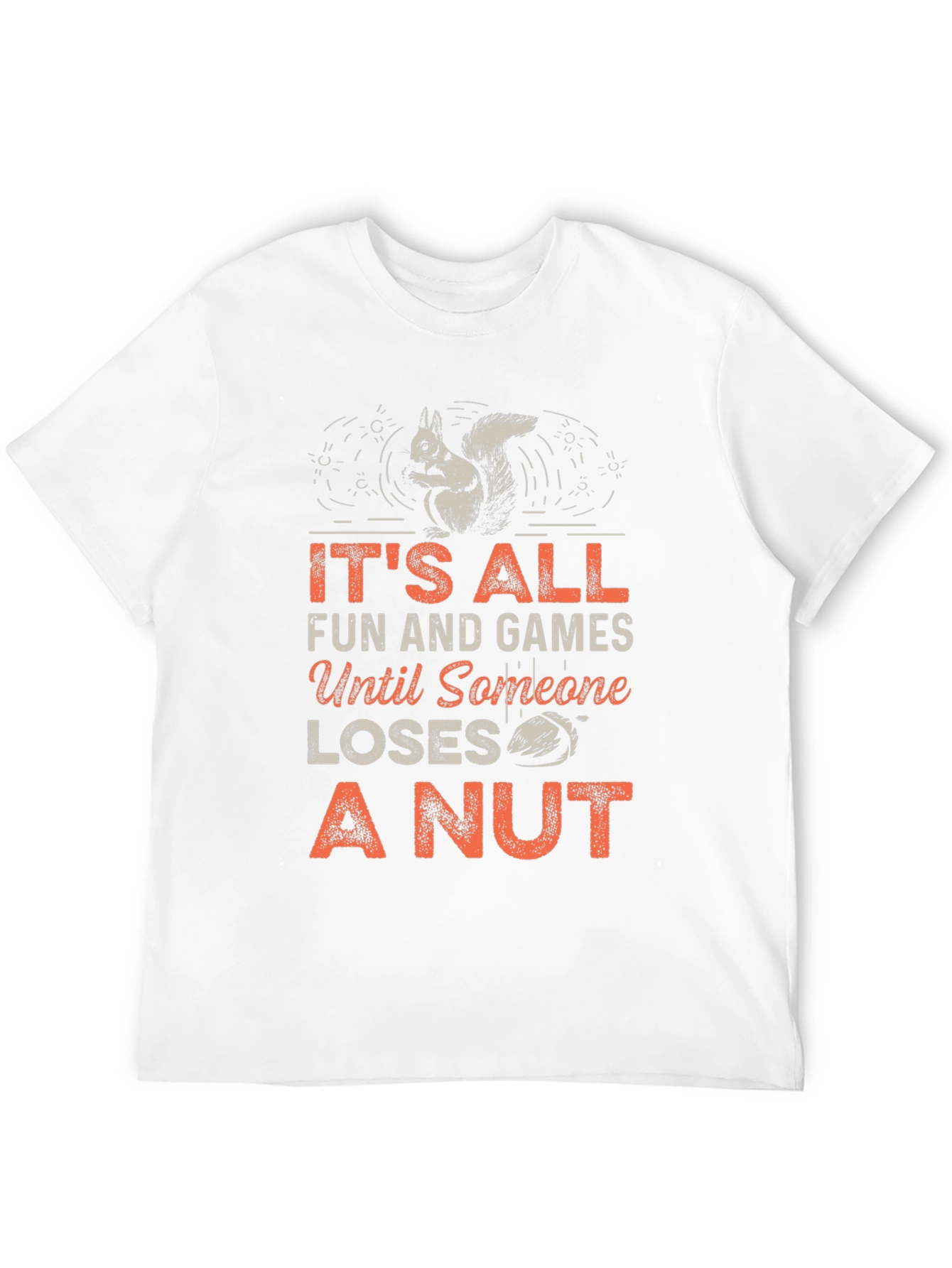 Black Squirrel 'Loses a Nut' Graphic Tee - Black Unisex T-Shirt view 12