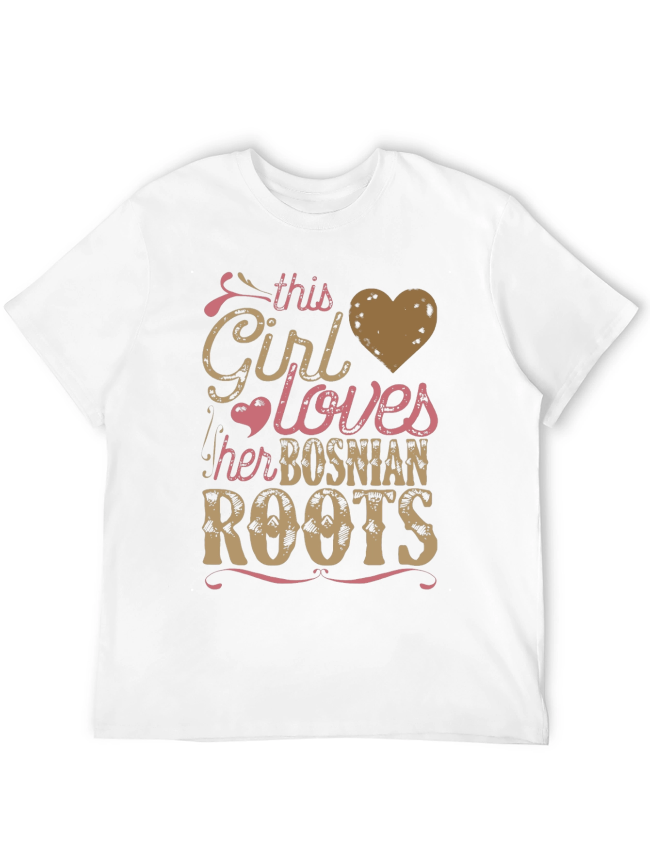 Black Bosnian Roots Girl's Love T-Shirt view 12
