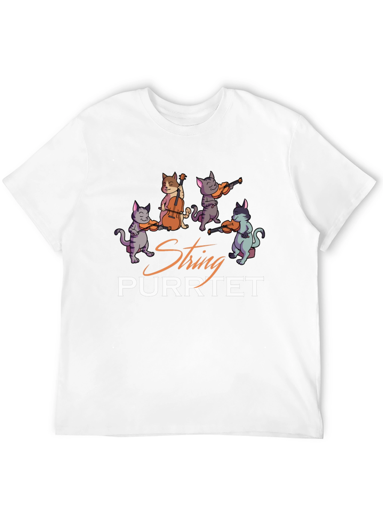 Black String Purrtet Cats Music T-Shirt view 12