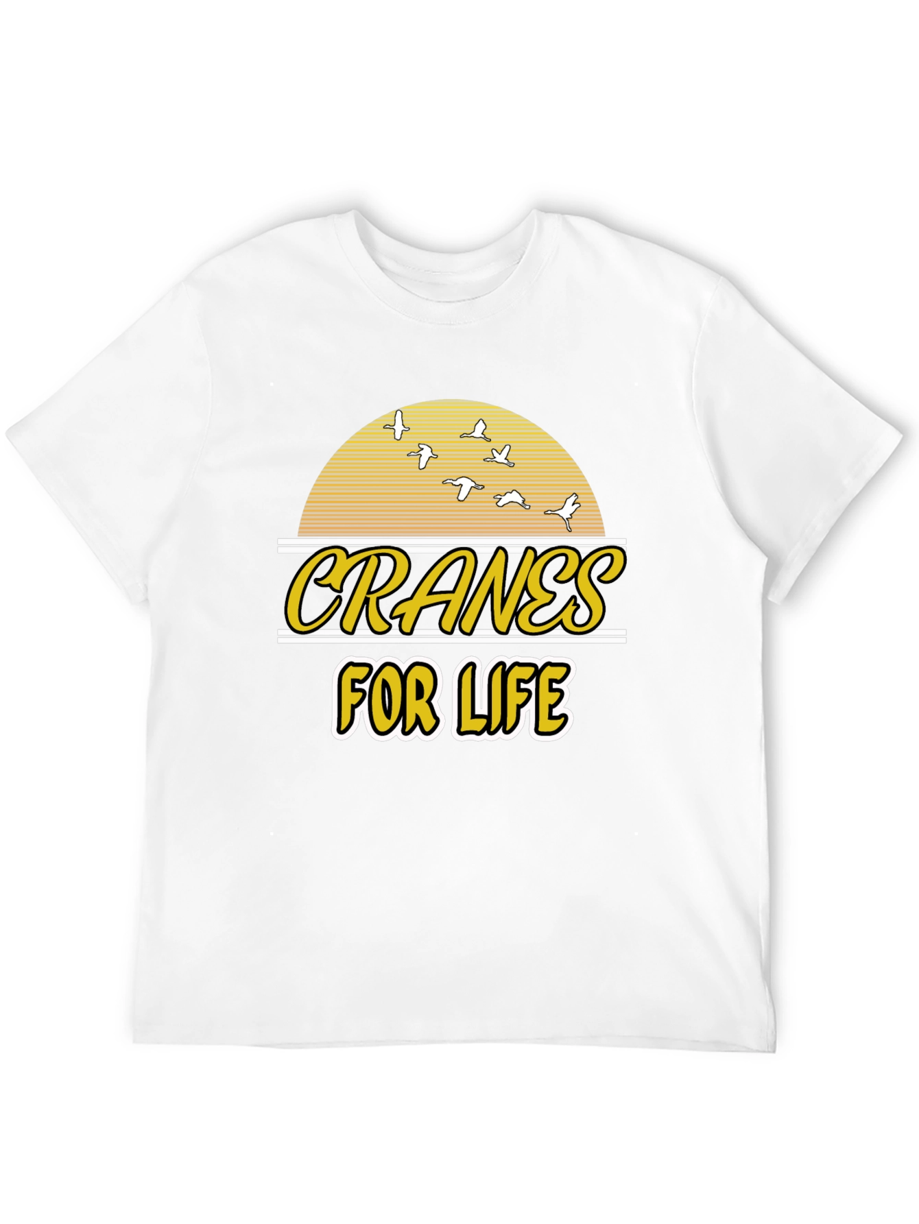 Black Cranes For Life T-Shirt - Unique Graphic Tee view 12