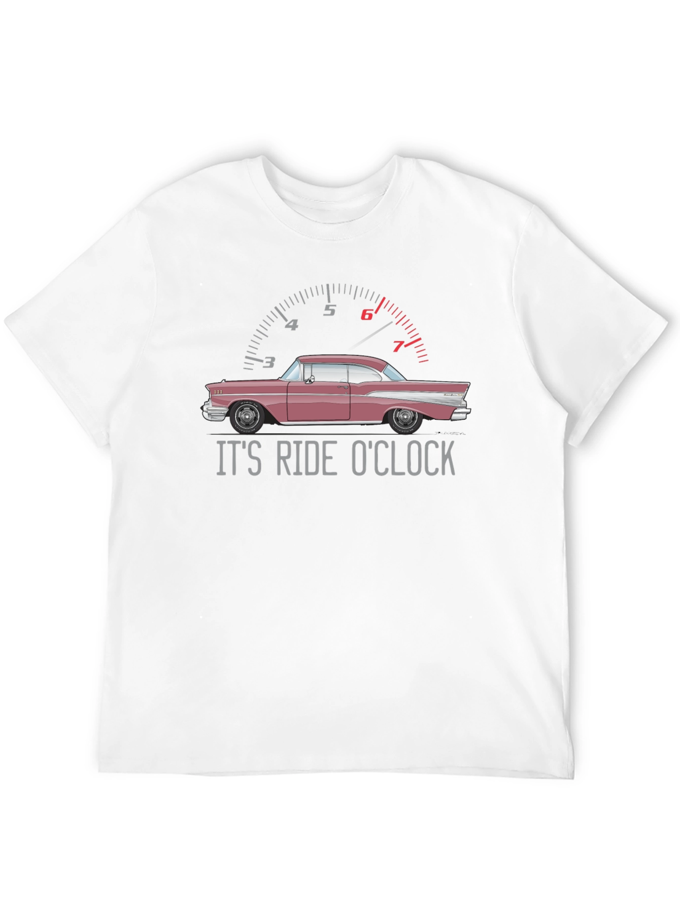 Black It's Ride O'Clock Classic Car Graphic T-Shirt view 12