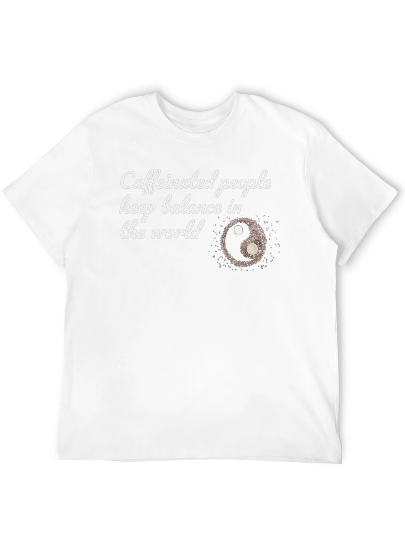 Black Caffeinated People Yin Yang T-Shirt - Balance the World! view 12