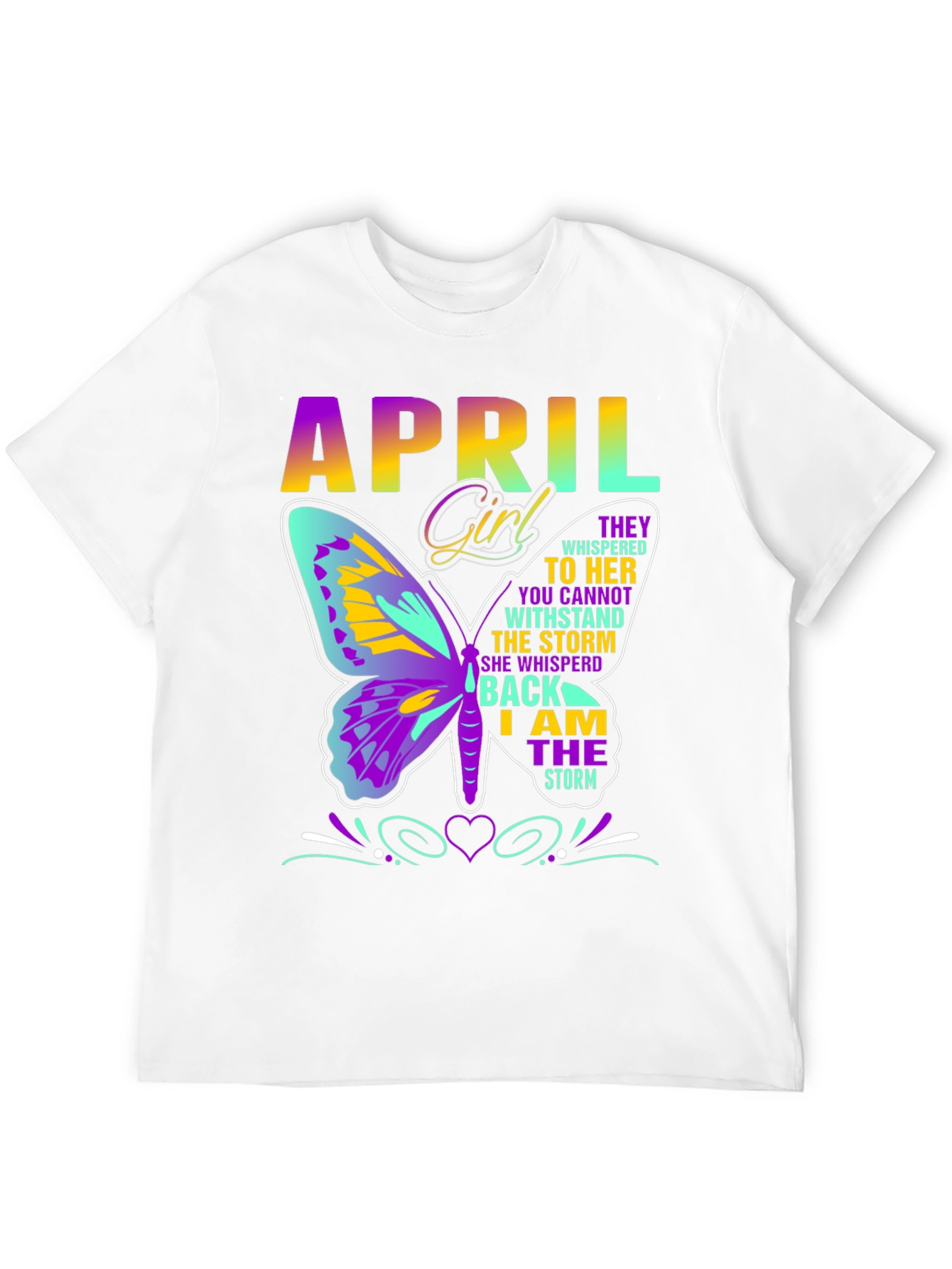 Black April Girl Butterfly T-Shirt - Storm Strength view 12