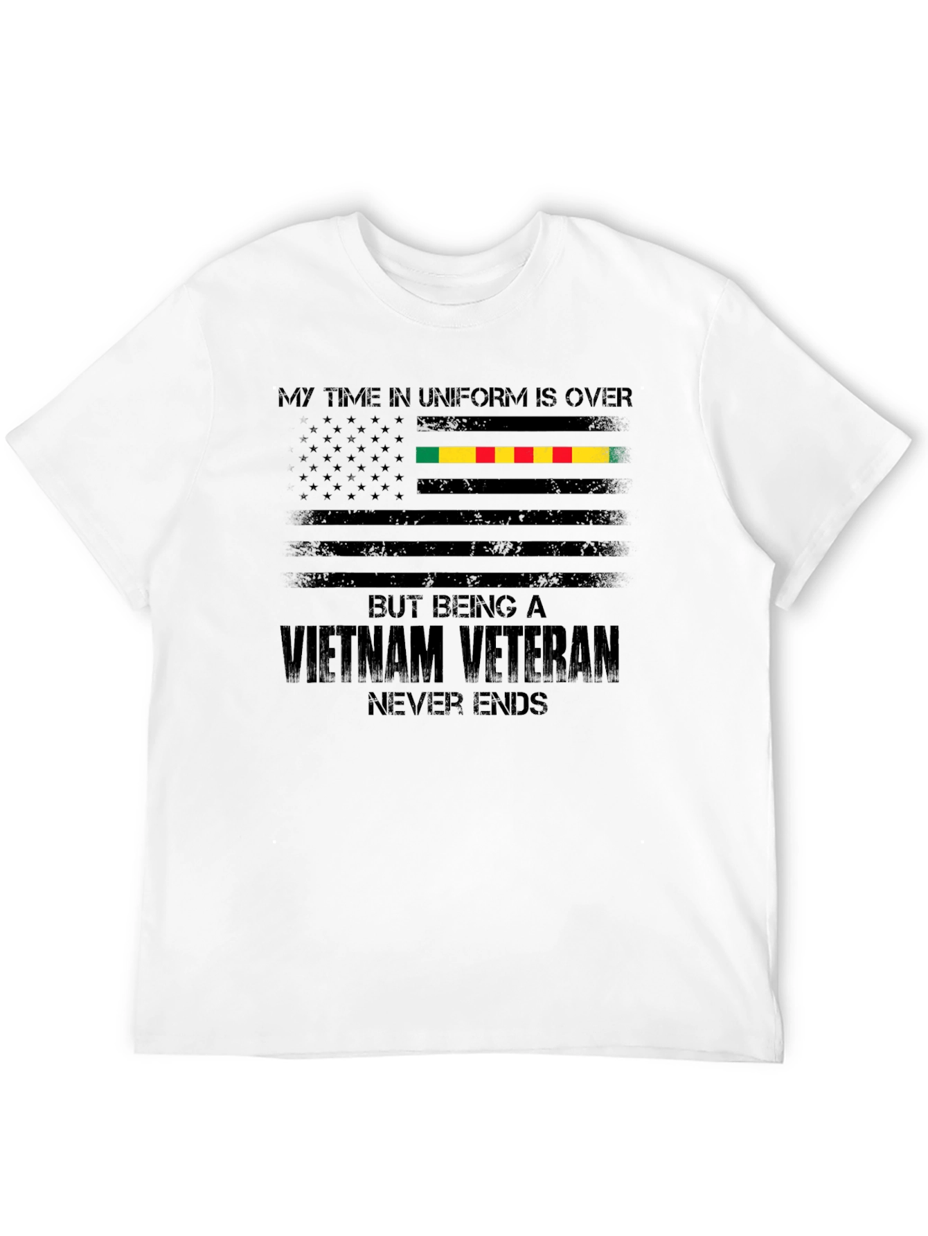 Black Vietnam Veteran Flag T-Shirt view 12