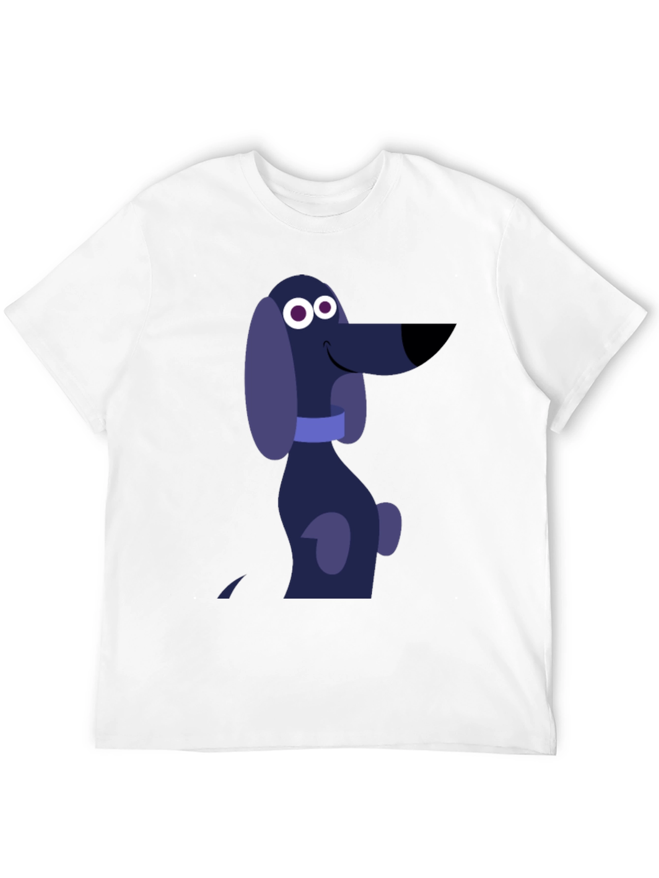Black Cartoon Dog Graphic T-Shirt - Black Cotton Tee view 12