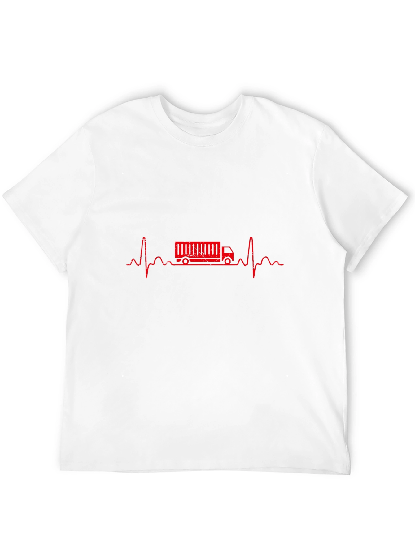 Black Truck Driver Heartbeat Graphic Tee - Black view 12
