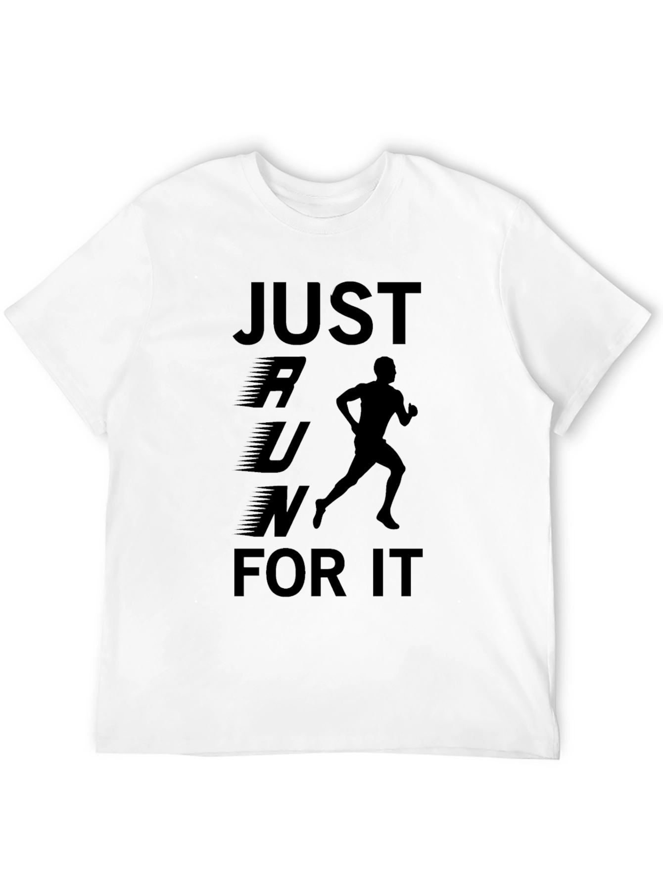 Black Just Run For It T-Shirt - Motivational Runner Tee view 12