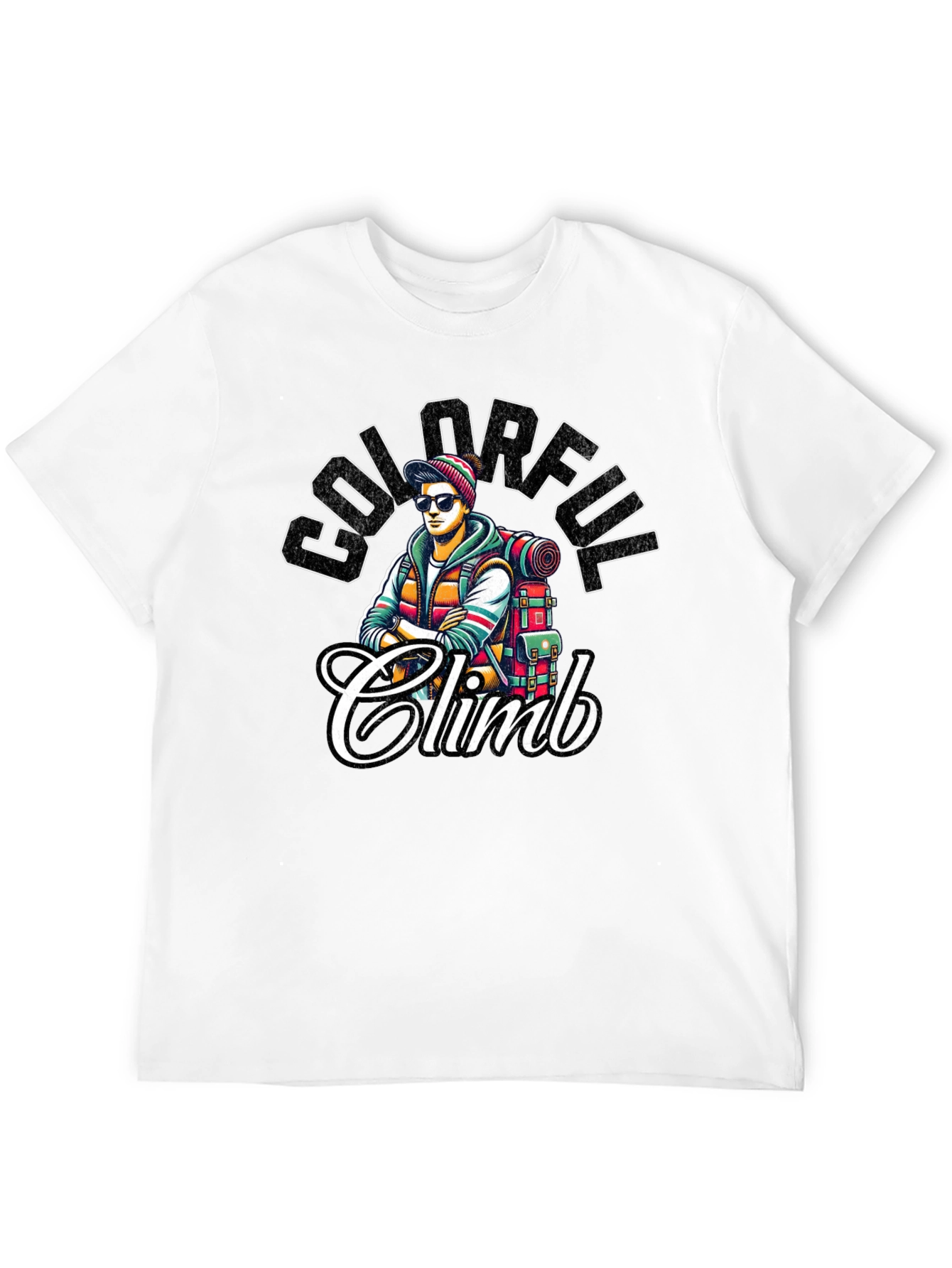 Black Colorful Climb Graphic T-Shirt view 12