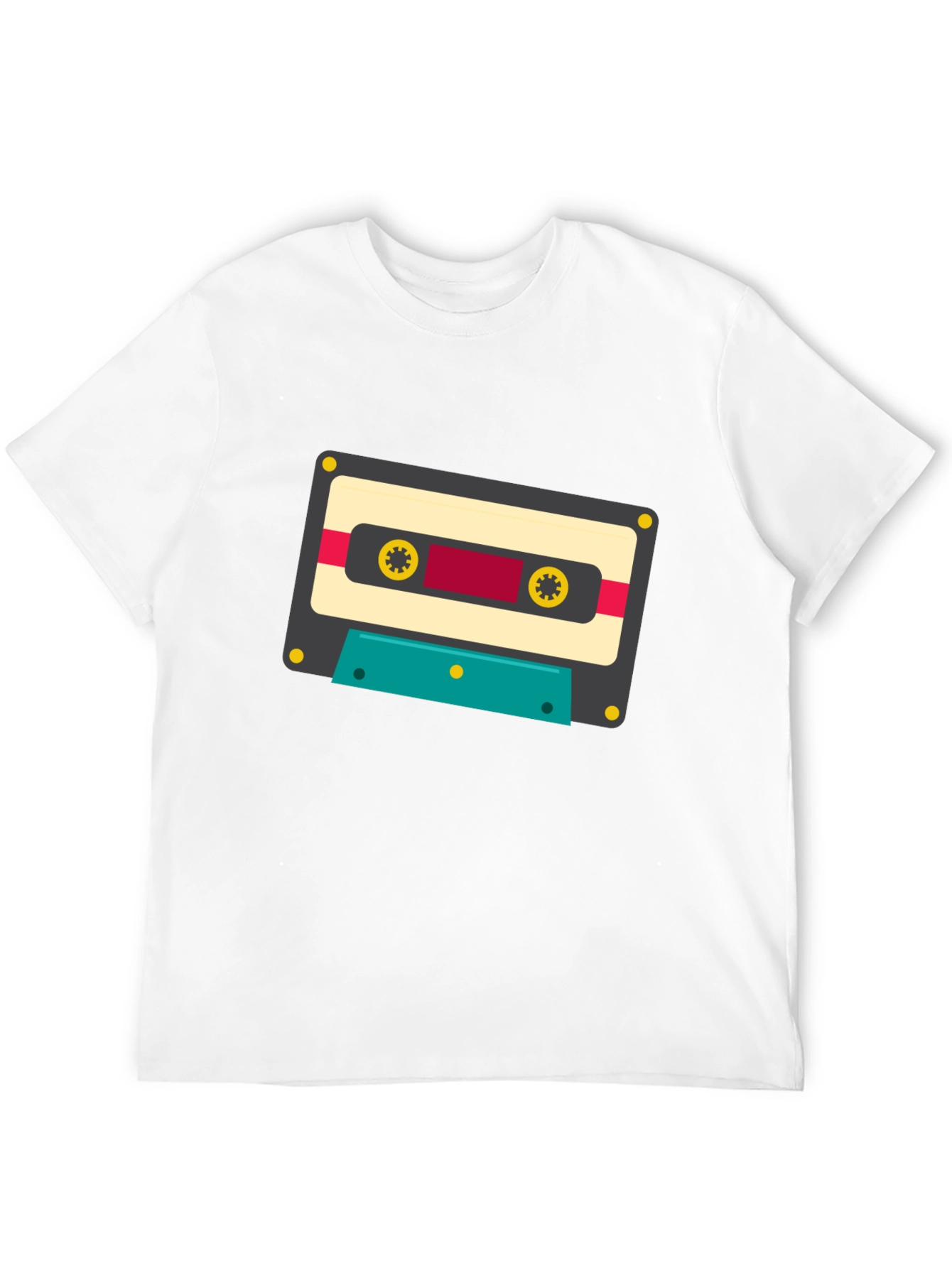 Black Retro Cassette Tape Graphic Tee - Black Cotton Blend view 12