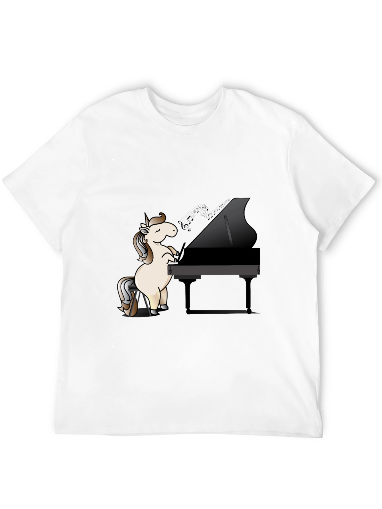 Black Unicorn Pianist Black T-Shirt view 12