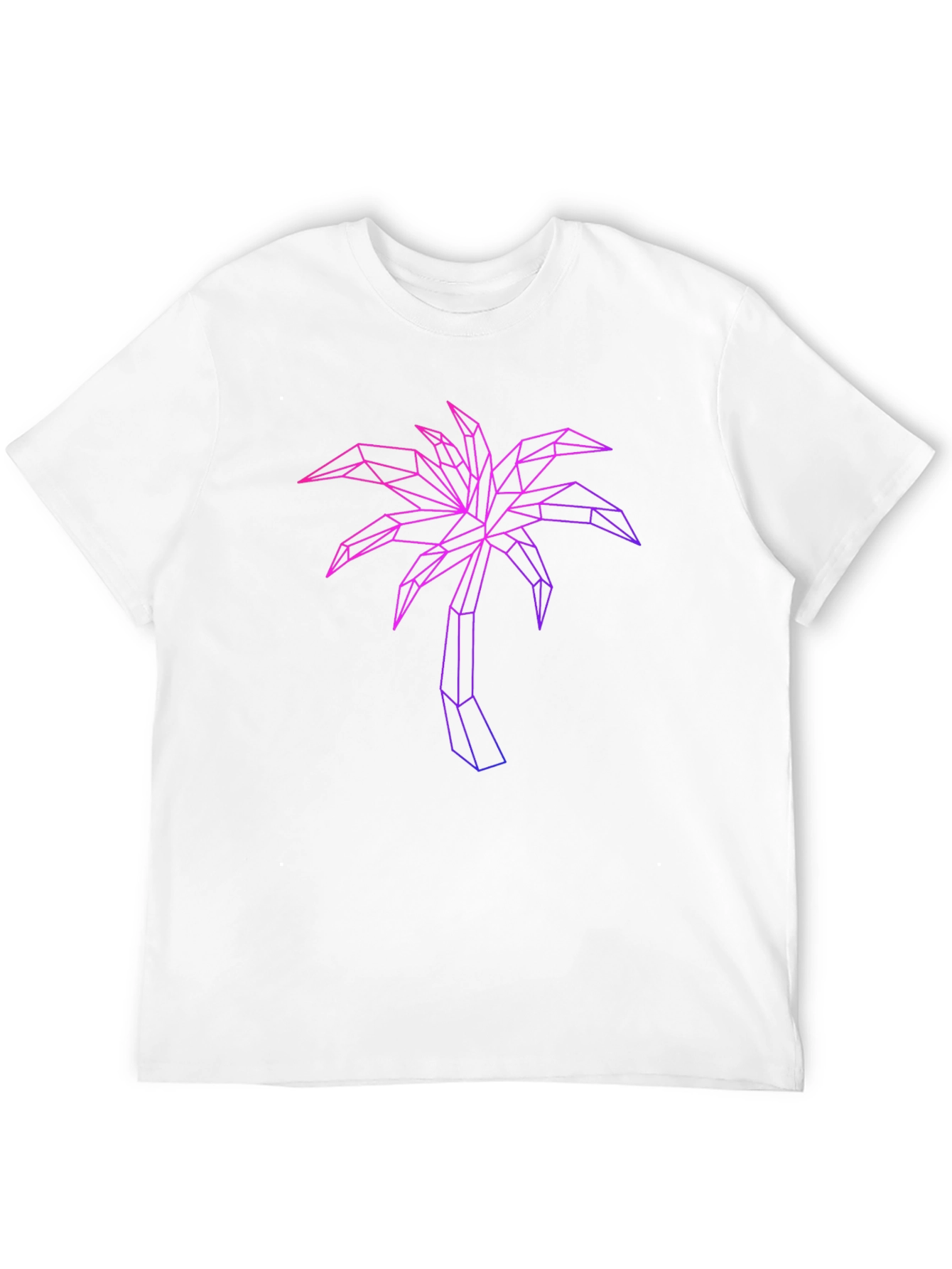 Black Geometric Palm Tree Graphic Tee - Black Cotton Blend view 12