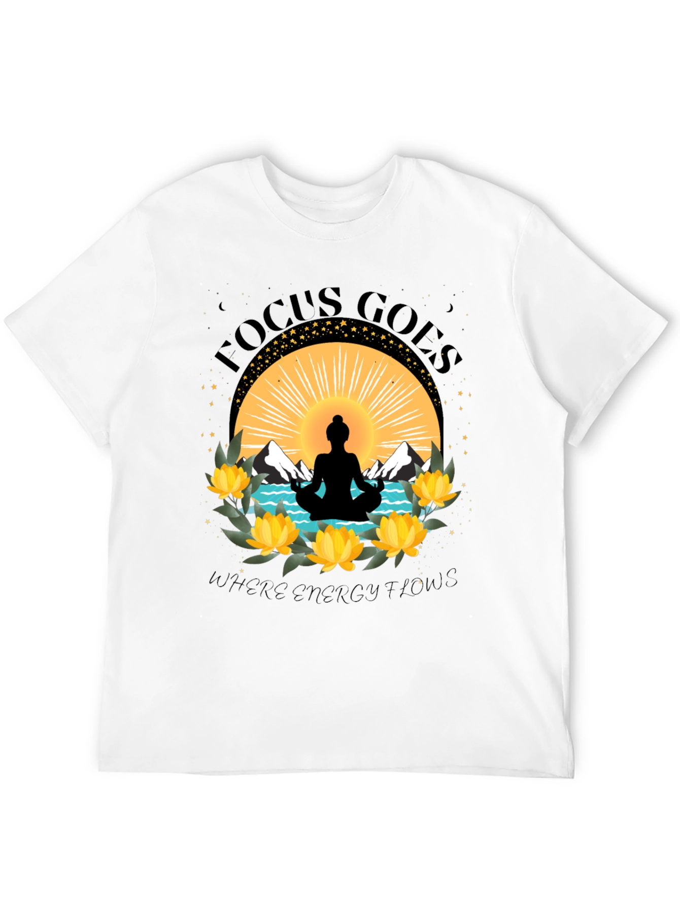 Focus Goes Where Energy Flows Yoga T-Shirt - 12