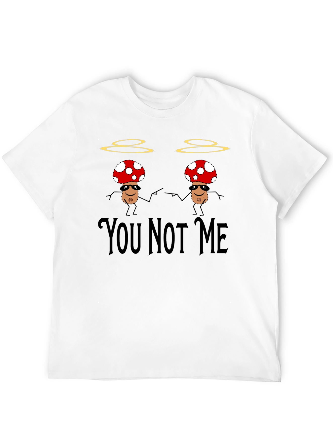 Black Funny Mushroom You Not Me T-Shirt view 12