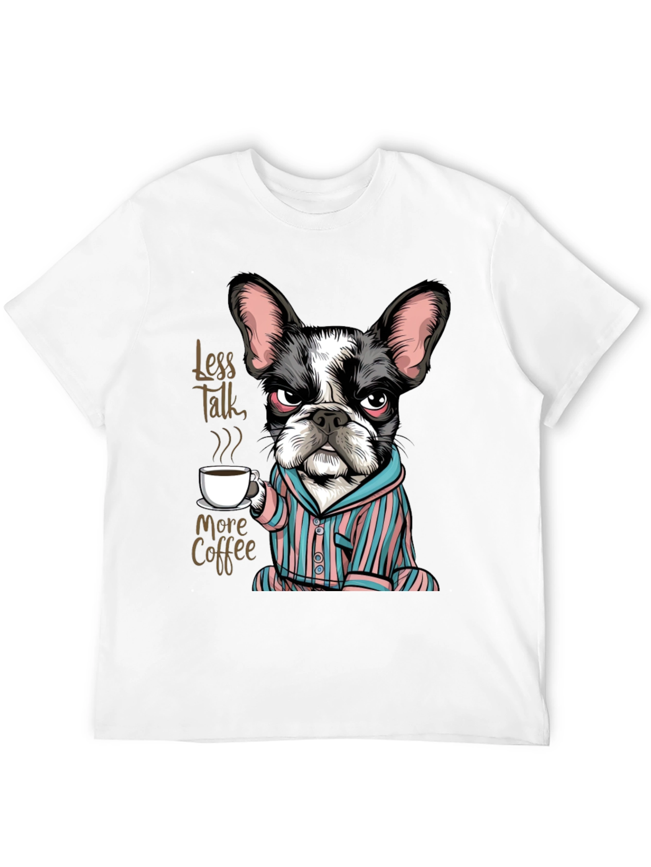 Black Less Talk More Coffee Dog T-Shirt view 12