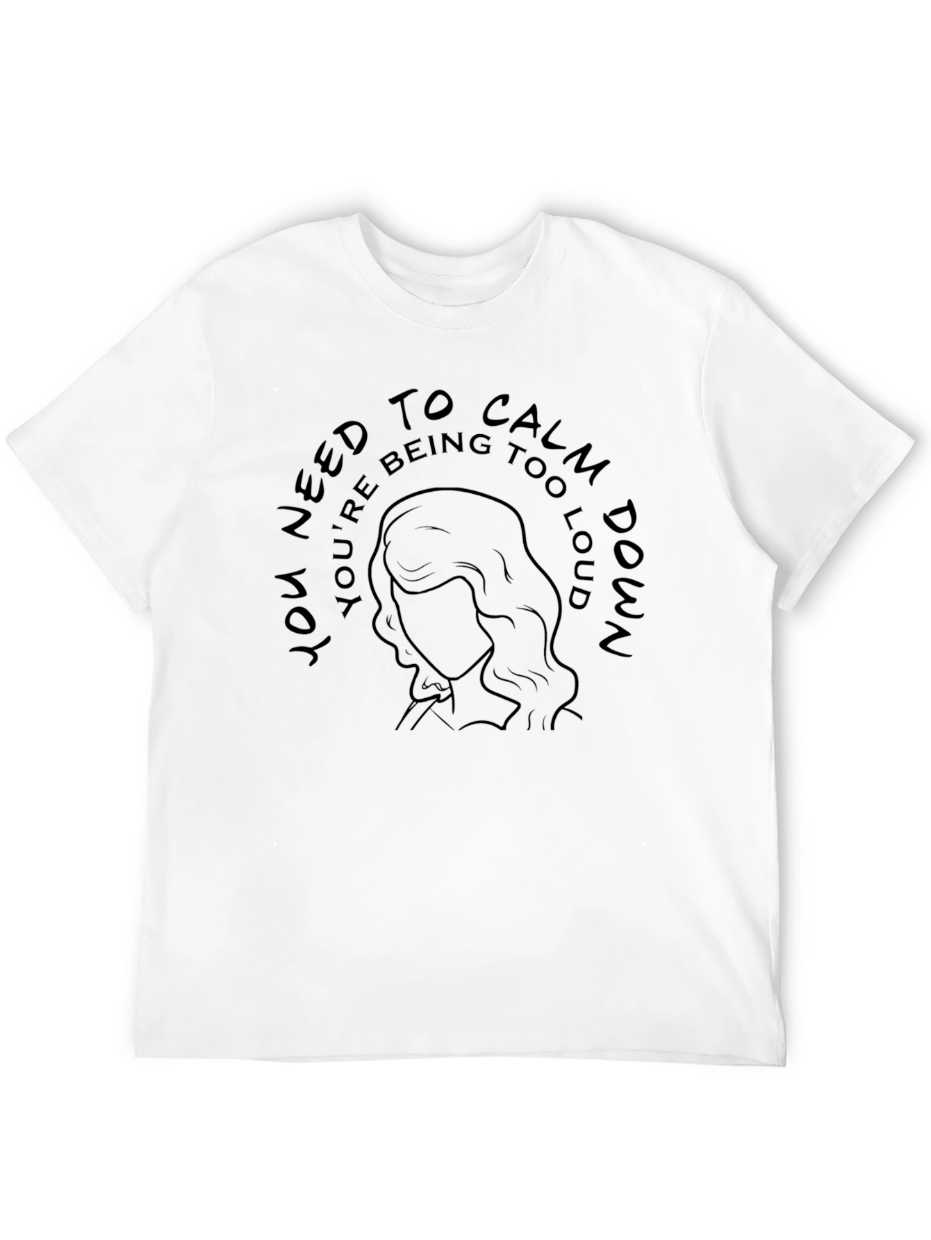 Black Calm Down Graphic Tee - Unisex Black T-Shirt view 12