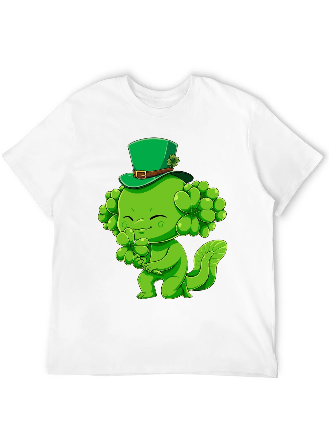 Black St. Patrick's Day Shamrock Monster T-Shirt view 12