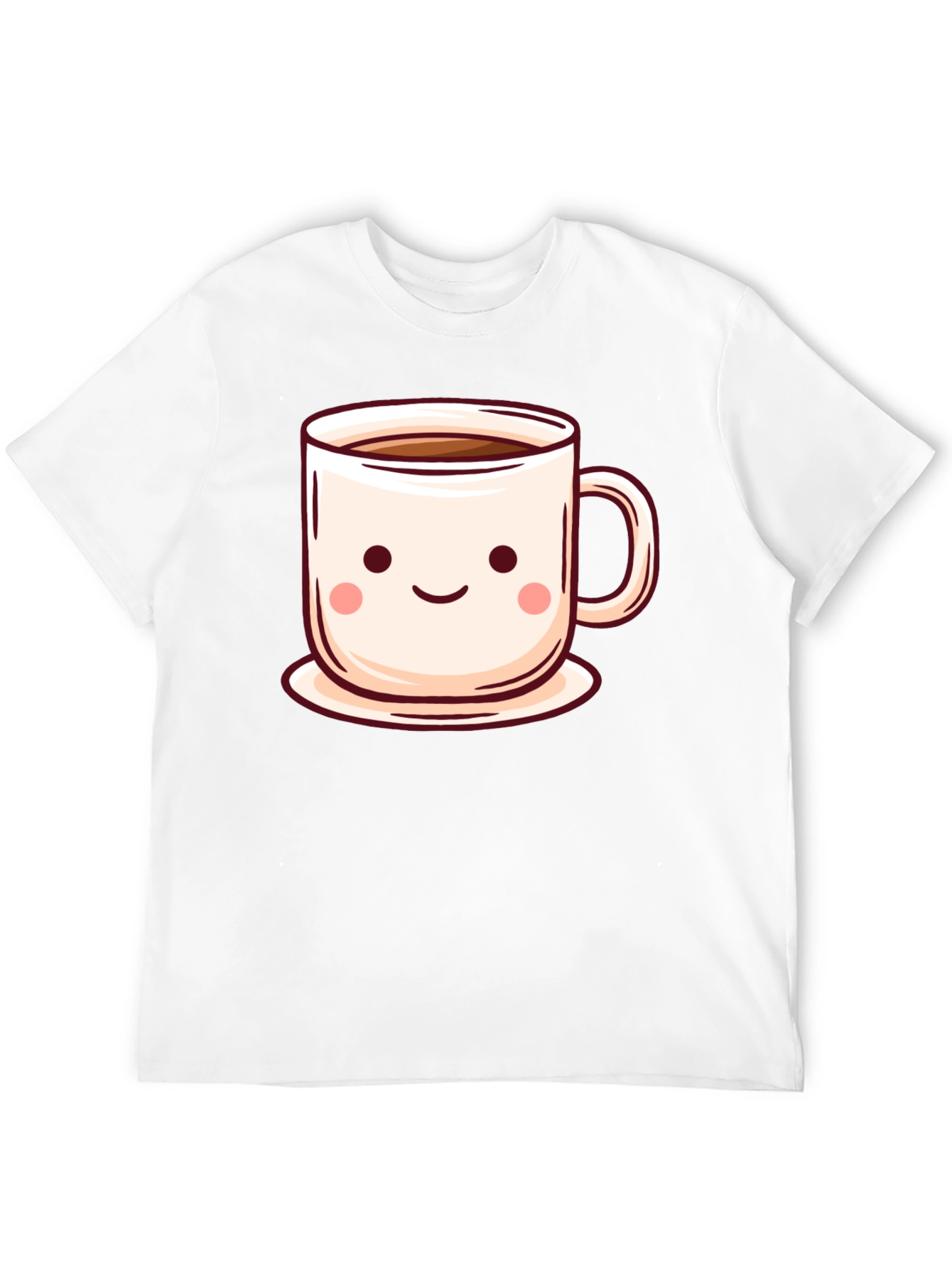 Black Cute Coffee Cup T-Shirt - Kawaii Style view 12