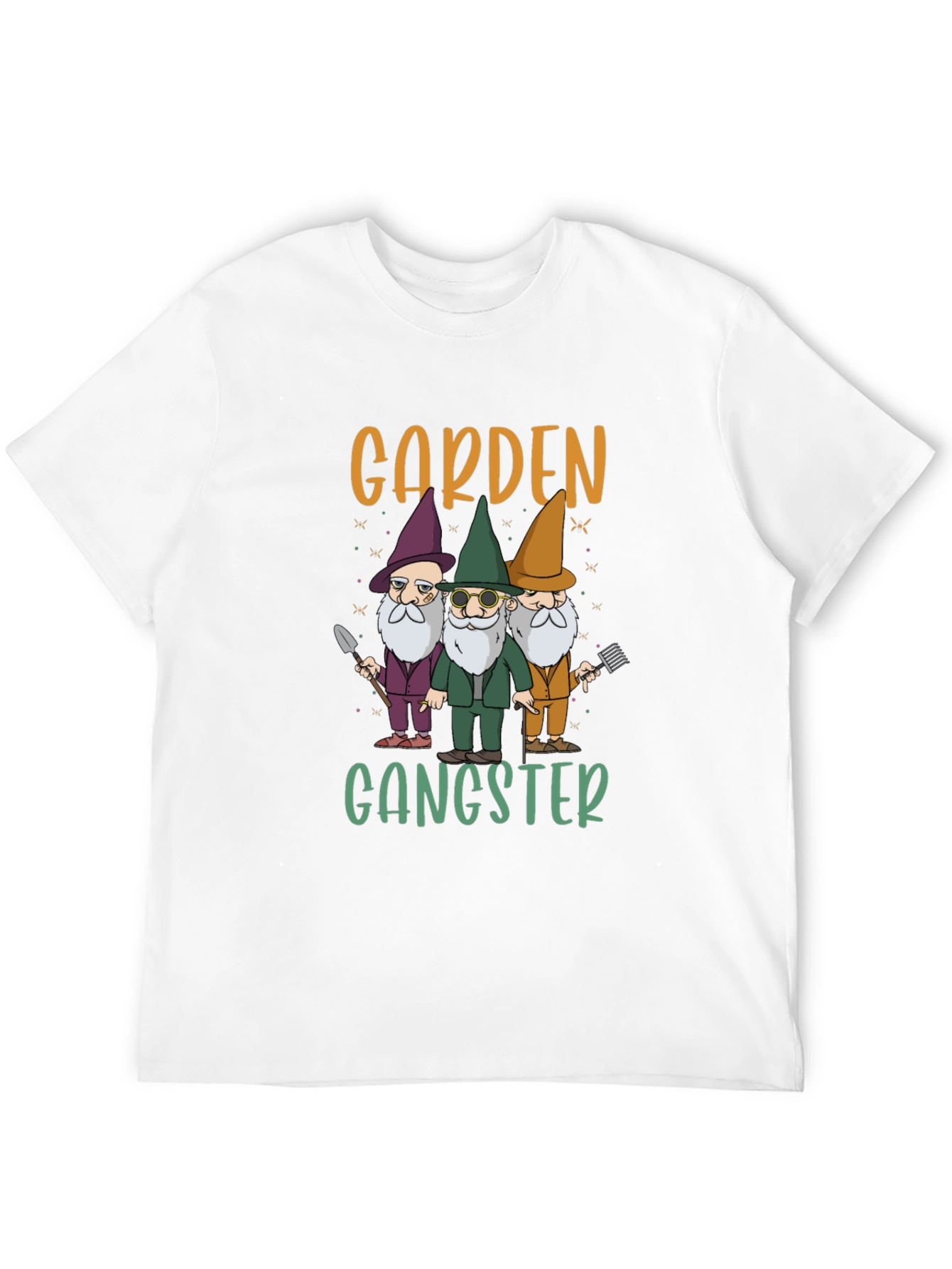 Black Garden Gangster T-Shirt - Funny Gnome Tee view 12