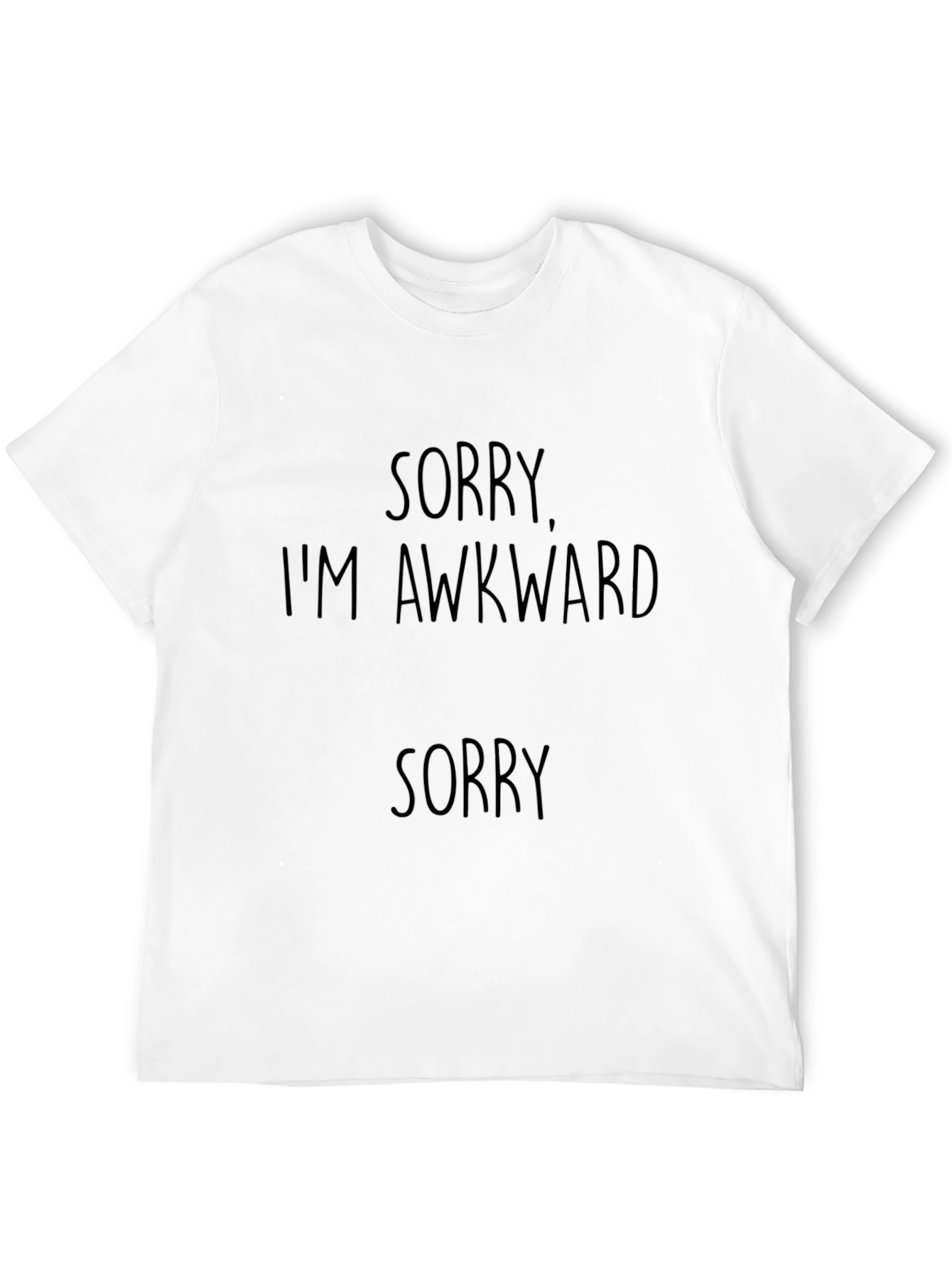 Black Awkward Sorry T-Shirt - Soft Cotton Blend view 12